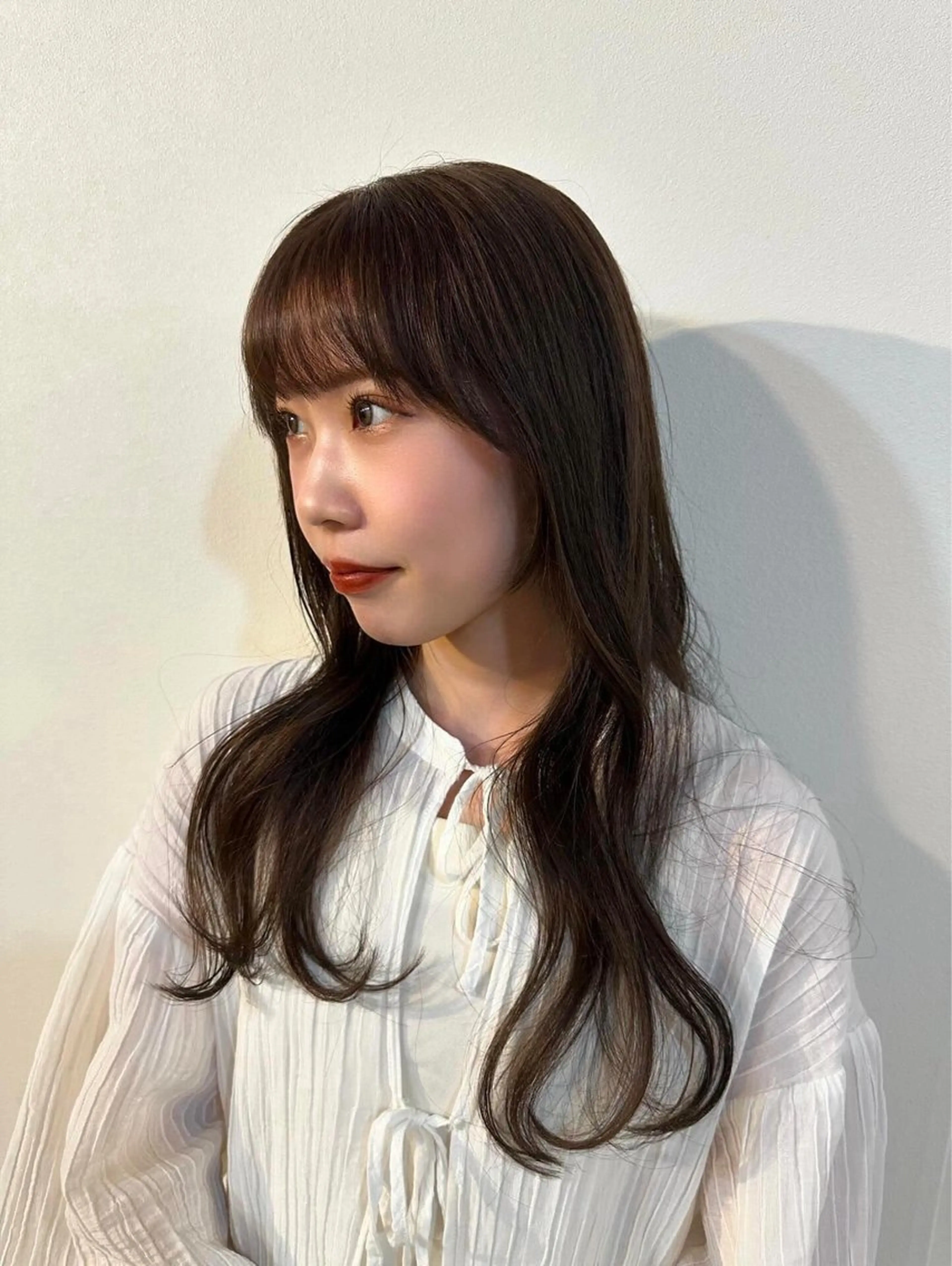 セミロング カラー グレージュ カット ヘアカラー トリートメント Sherry/R 三川町　木村祐里奈のヘアスタイル