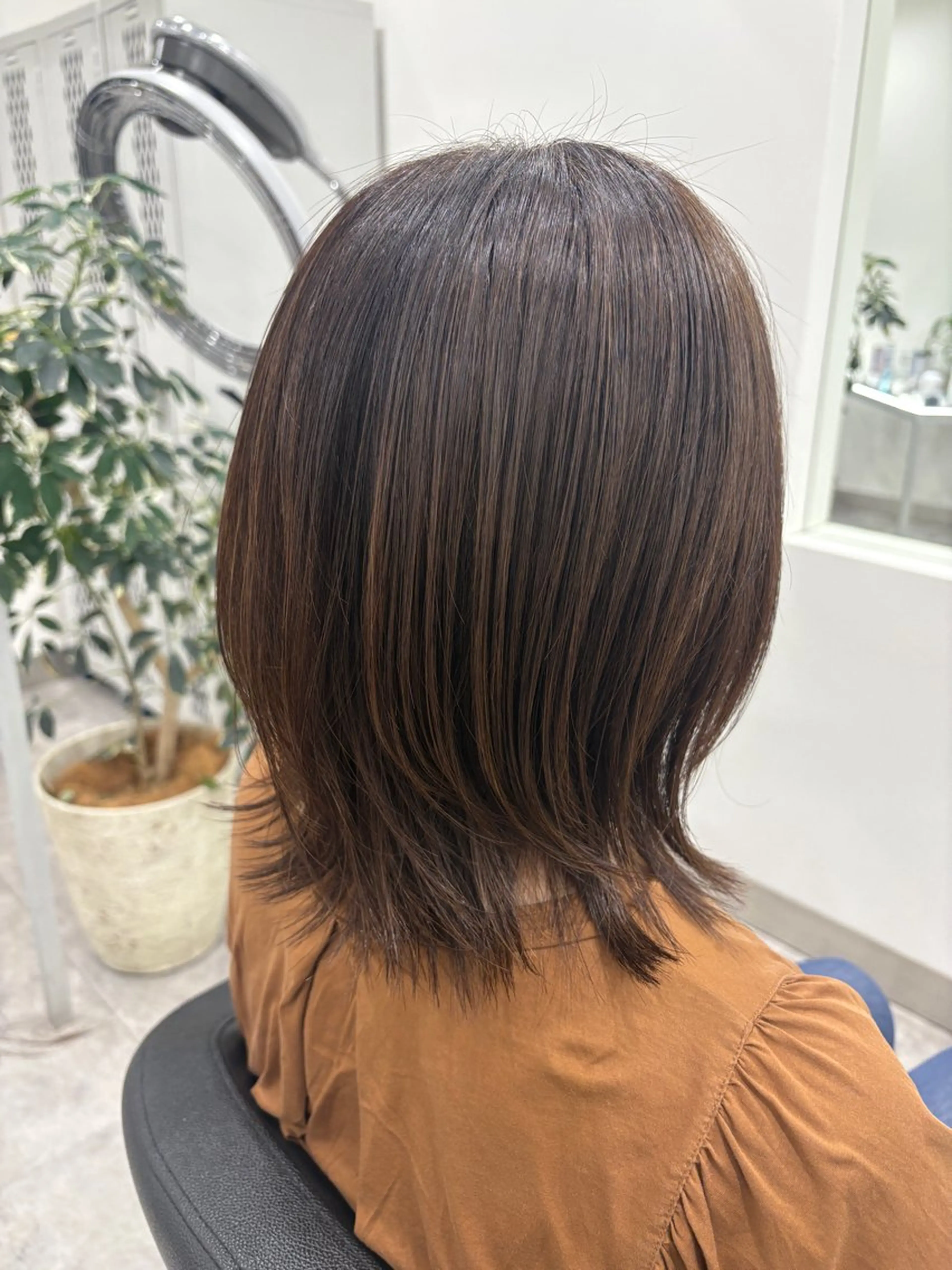 ミディアム ボブ 韓国風ヘア レイヤーカット 💝似合わせカット& カラーＵｒｕｎａ💝のヘアスタイル