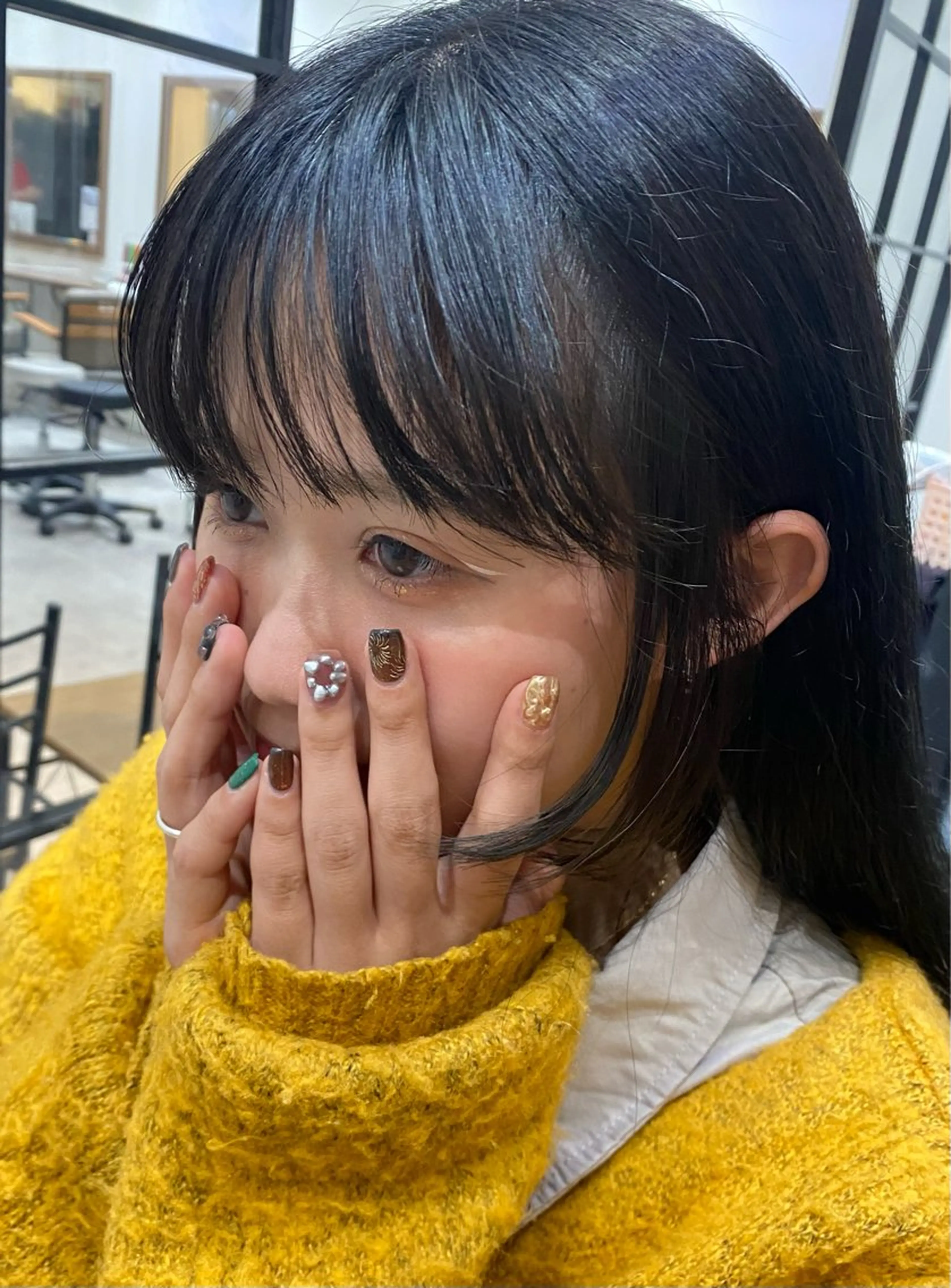 ロング ヘアアレンジ 顔周りカット 花見 亜沙美のヘアスタイル