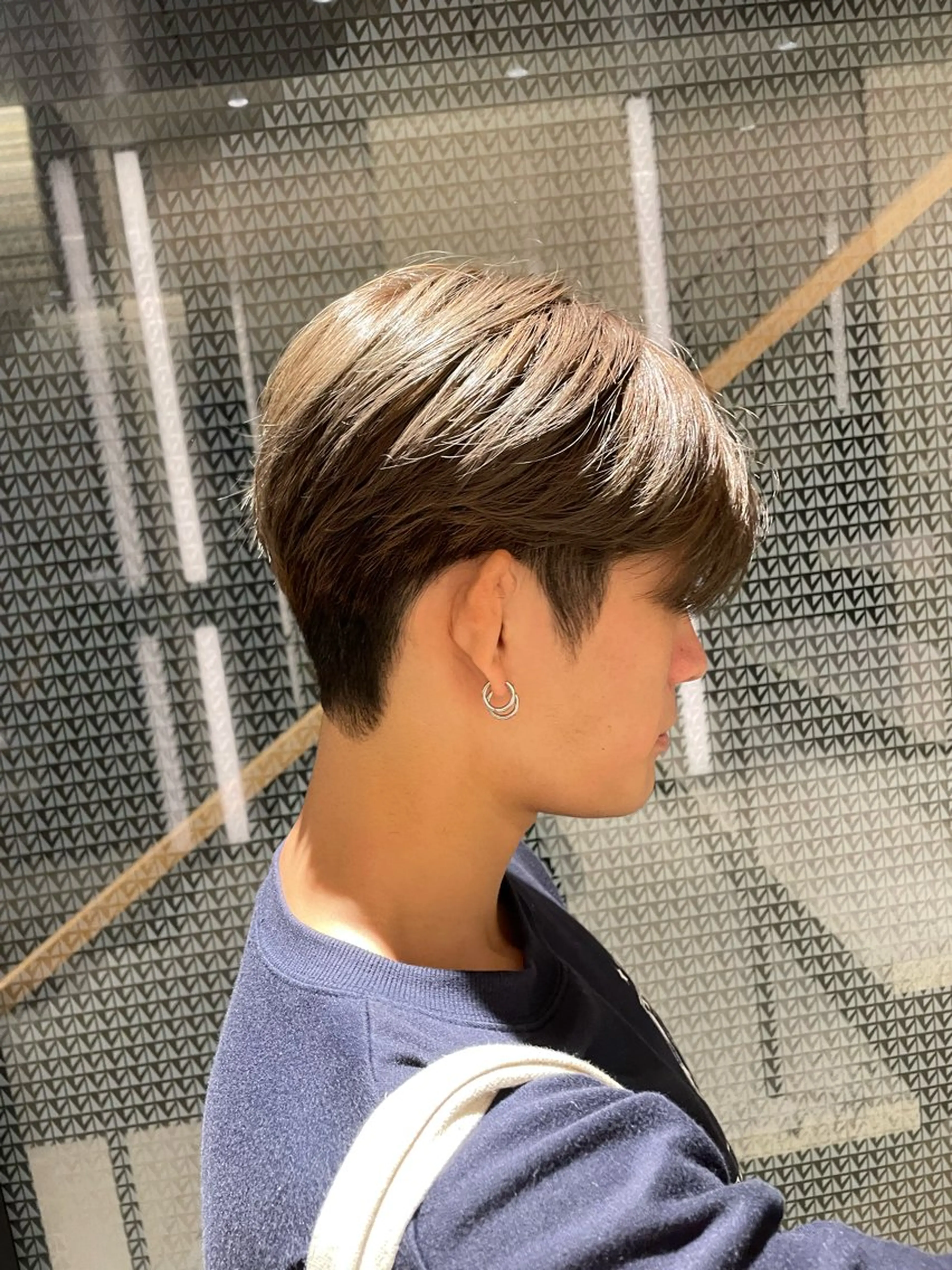 ショート カラー メンズ ベージュカラー ケアカラー 透明感カラー グレージュ オリーブベージュ enu hair所属・ショートモデル募集 エクステ専門店まりこのその他イメージ