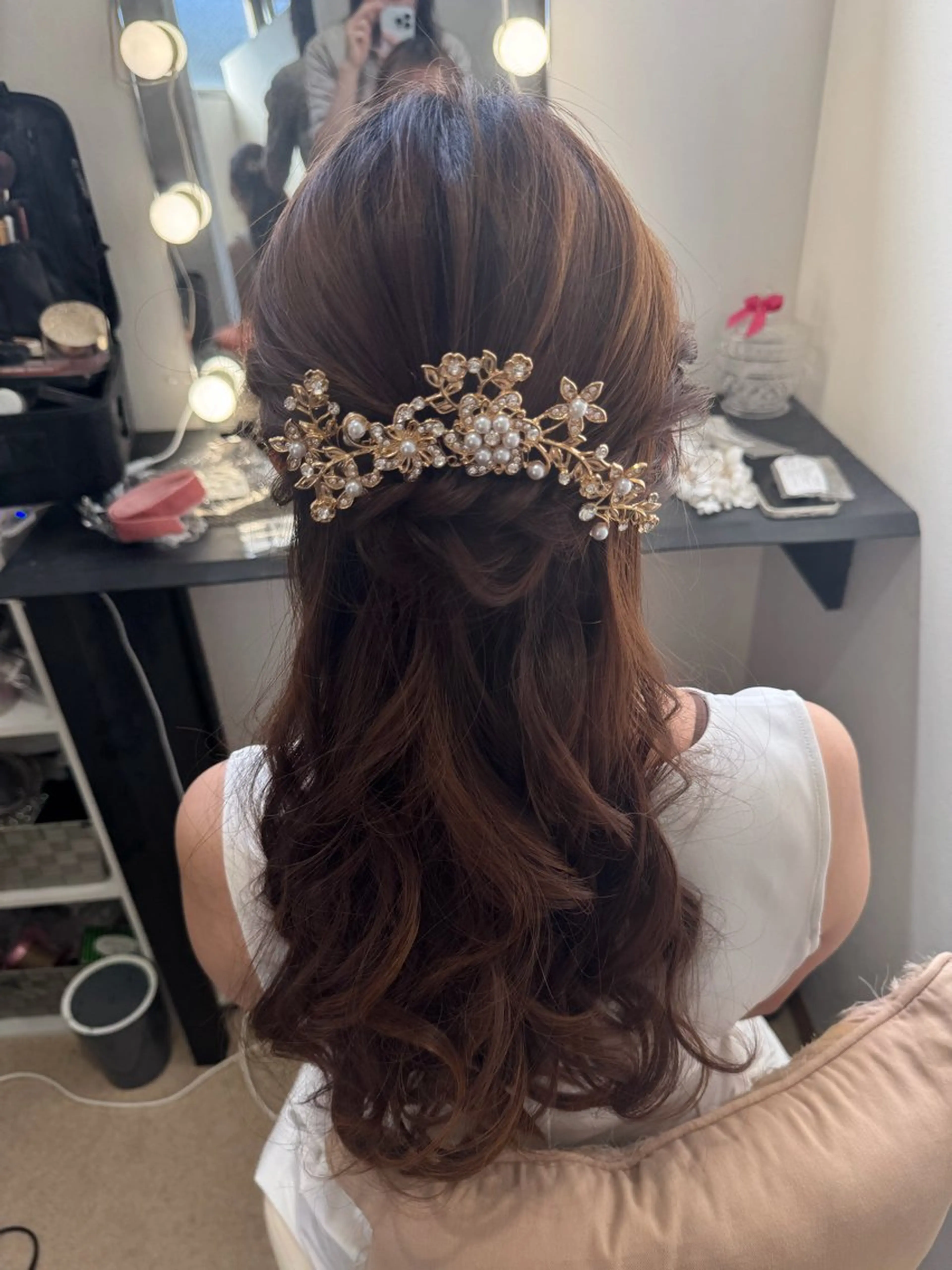 ロング ヘアアレンジ ハーフアップ 結婚式・ブライダル ヘアセット Hairmake Floraのその他イメージ