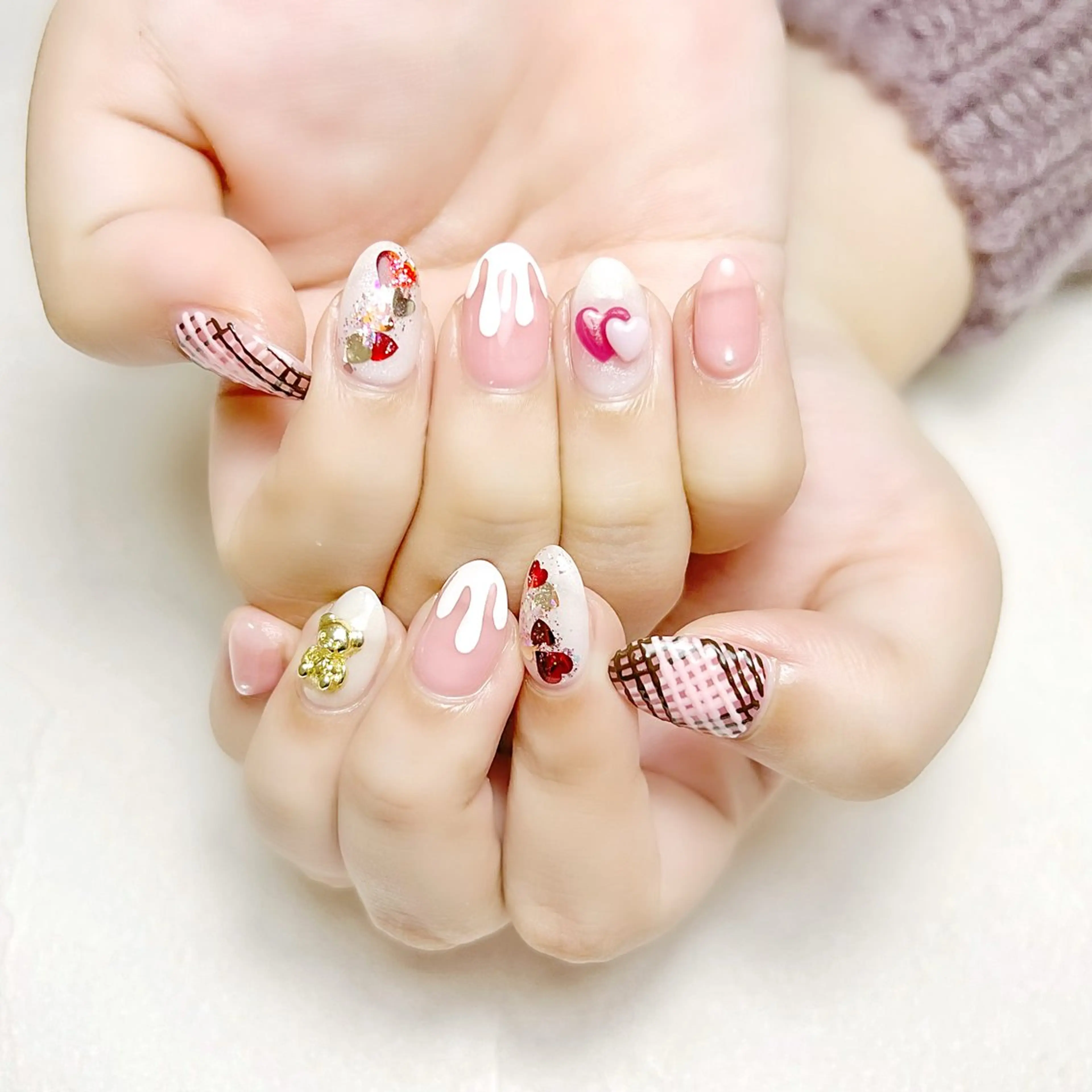 ネイル ハート バレンタイン rouse nail RISATOのネイルデザイン