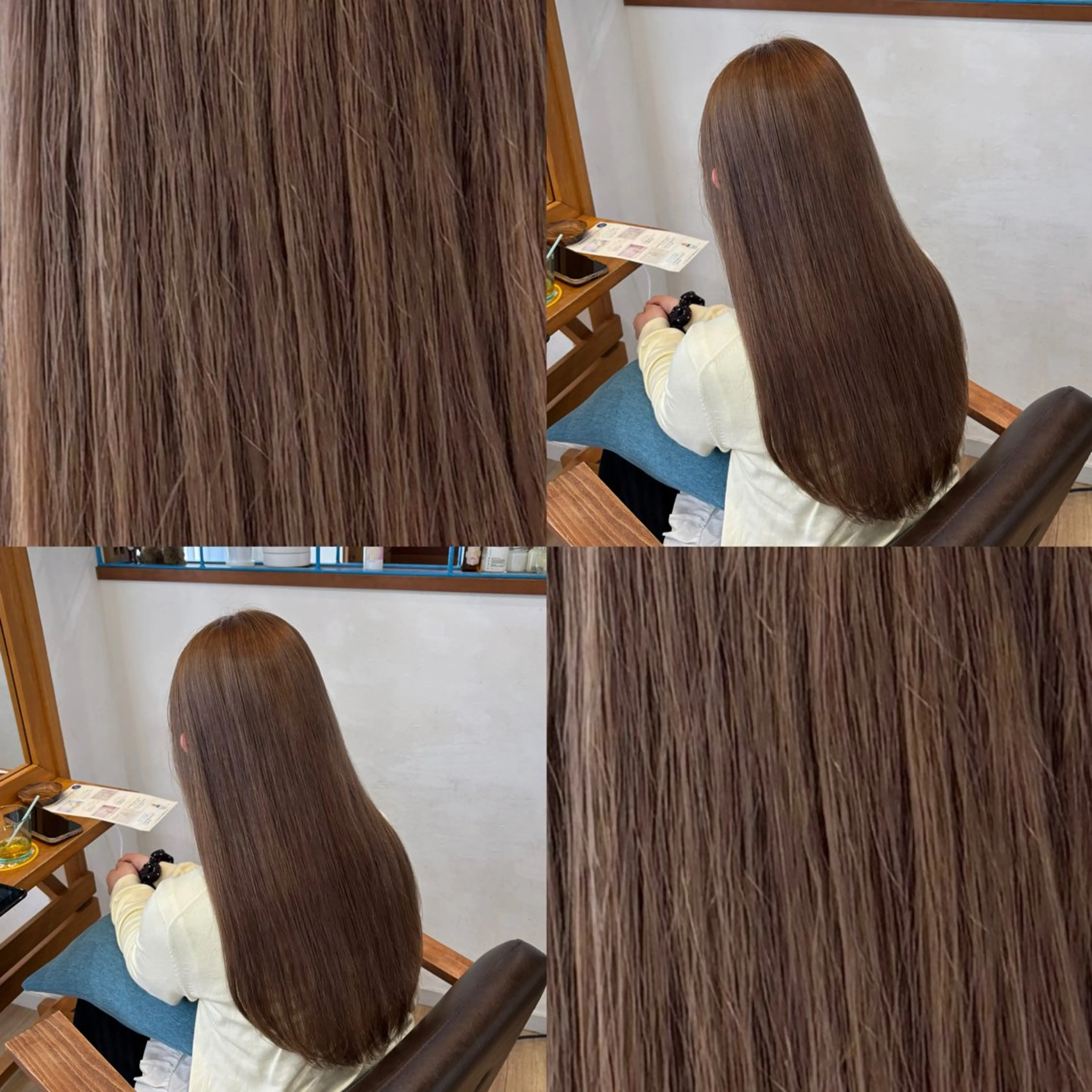 ロング カラー ベージュカラー ハイトーンカラー ミルクティーベージュ ヘアカラー トリートメント RINNO🌷艶髪/ 透明感&艶カラーのヘアスタイル