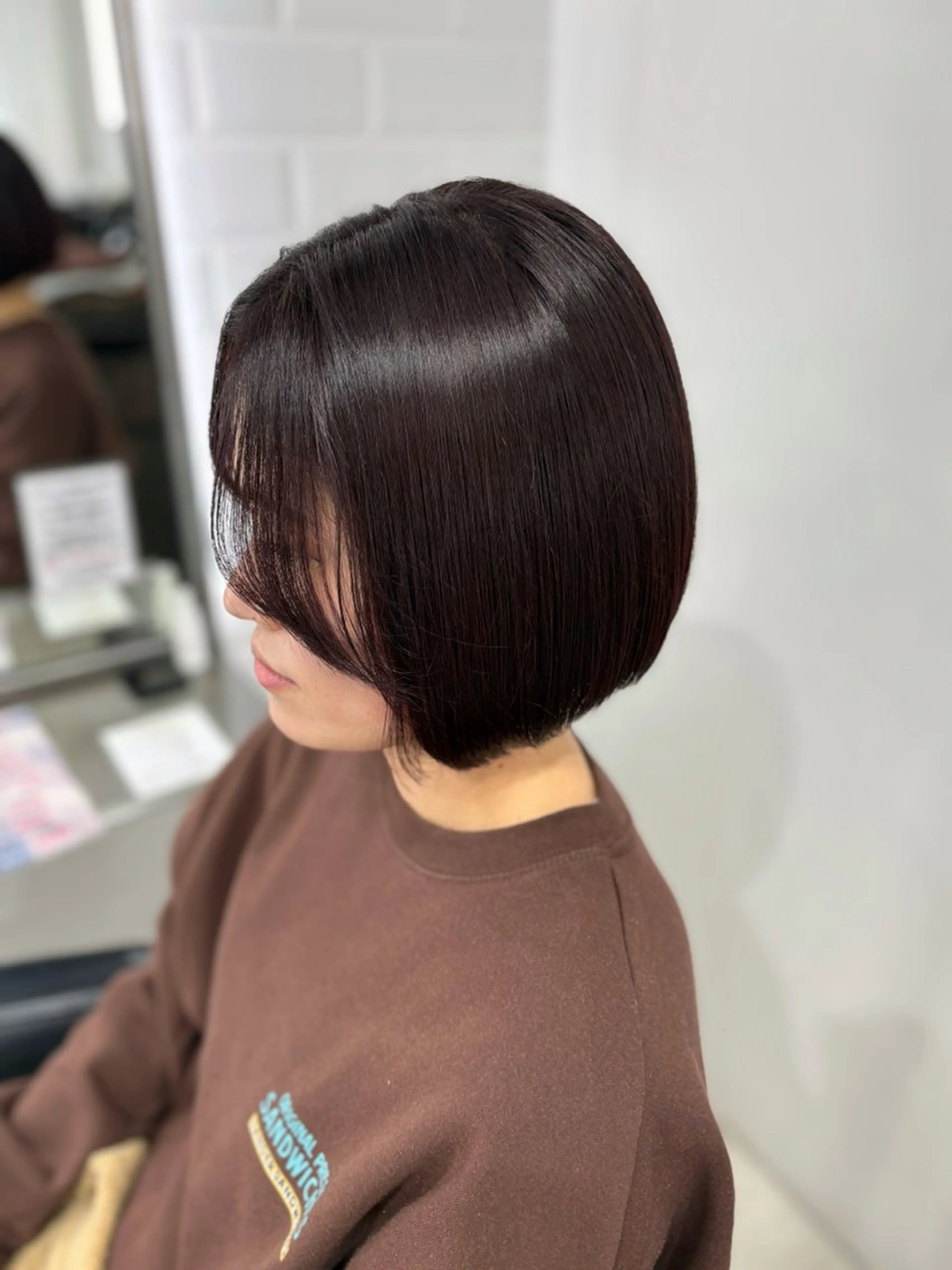 ショート カラー レッドカラー ボブ カット ヘアカラー トリートメント 透明感艶カラー/ 岡田澪香のヘアスタイル