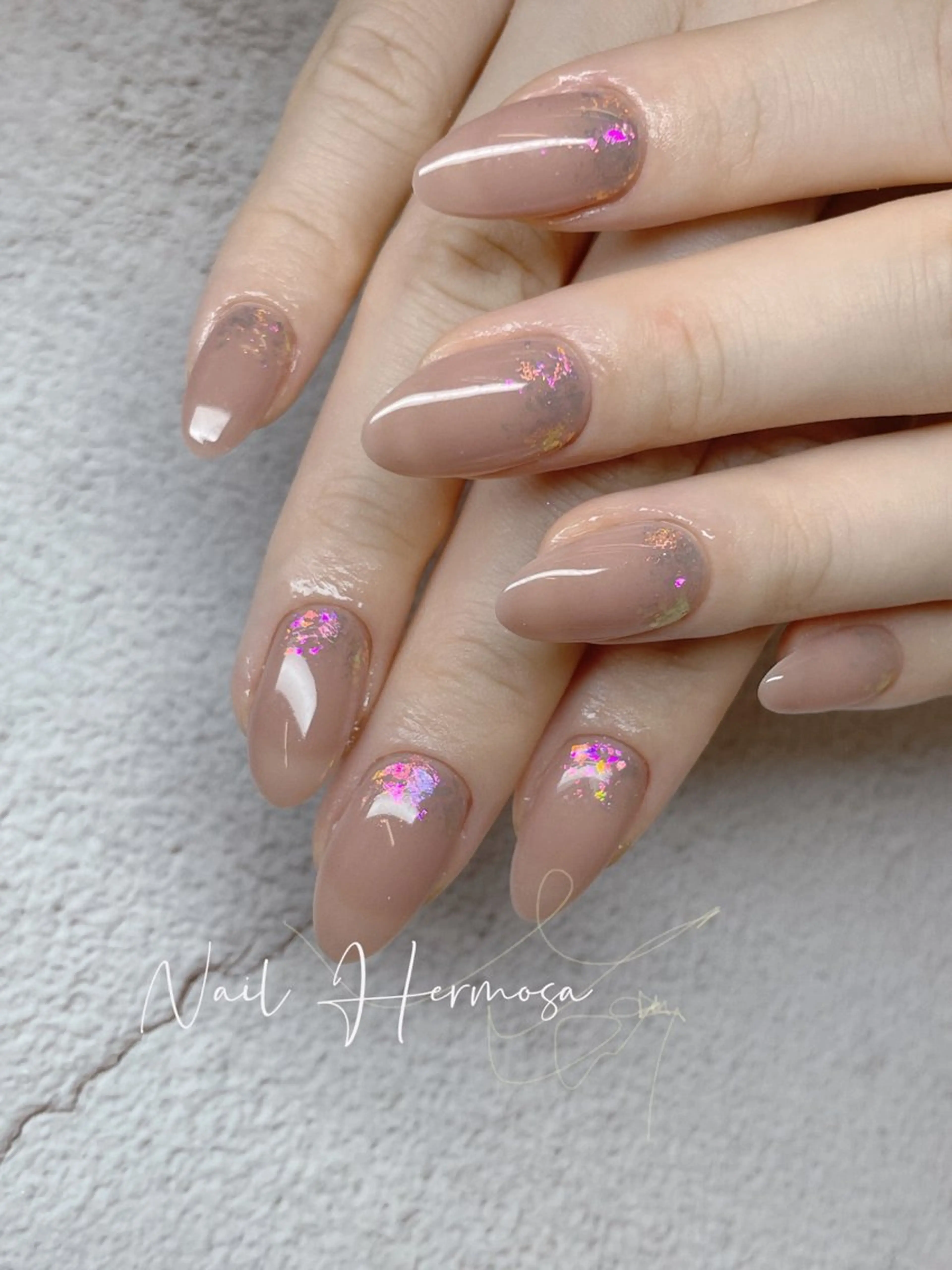 ネイル アートネイル ジェルネイル グラデーション マグネットネイル 持ち込み ハンドネイル エルモサ YURIKAのネイルデザイン