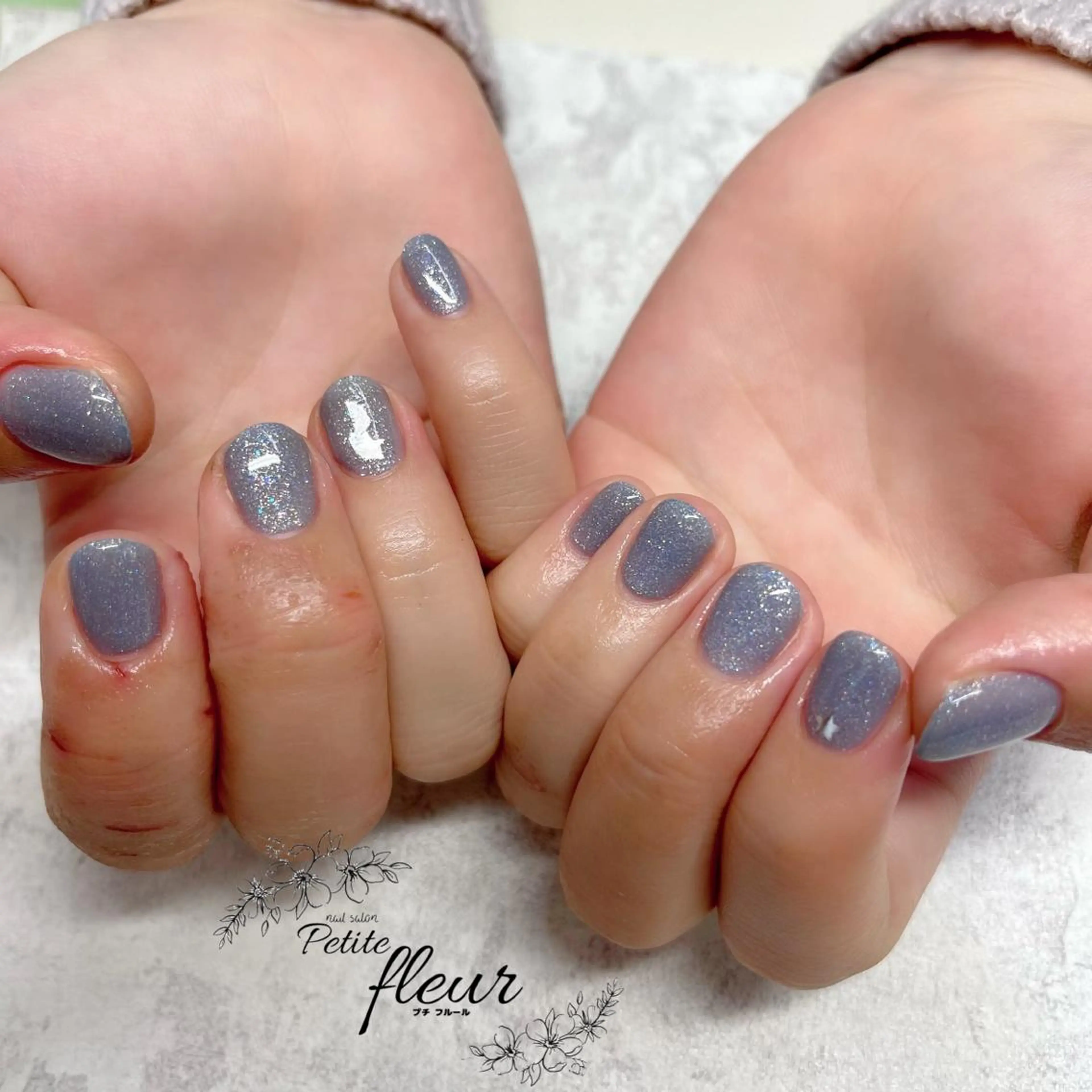 ネイル ラメ(グリッター) ワンカラーネイル ハンドネイル ❁⃘*。Petite fleur❁⃘*りさのネイルデザイン