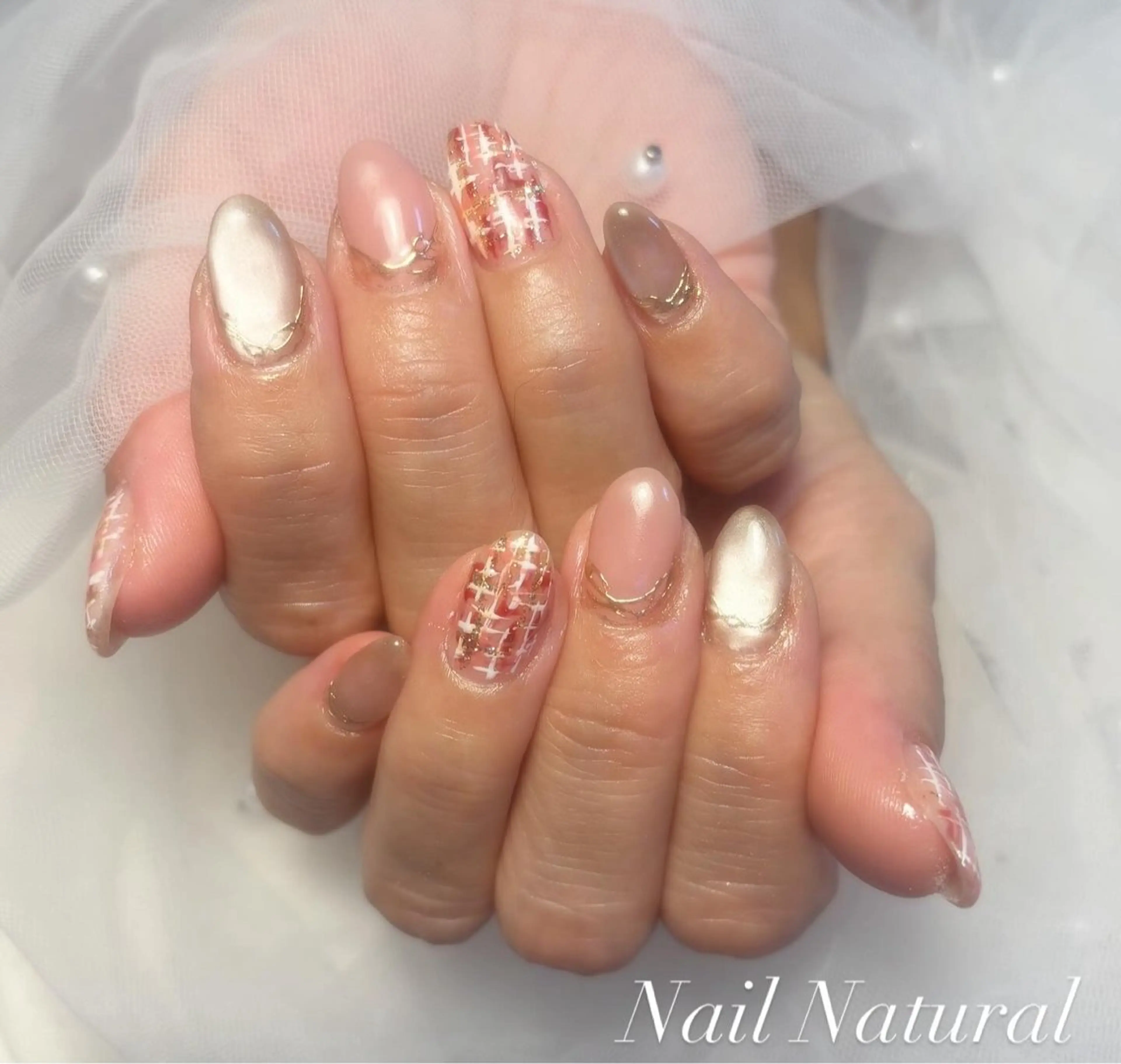 ネイル フラッシュネイル フットネイル フレンチネイル ジェルネイル ガラスフレンチ ハンドネイル Nail salon Natulalのネイルデザイン