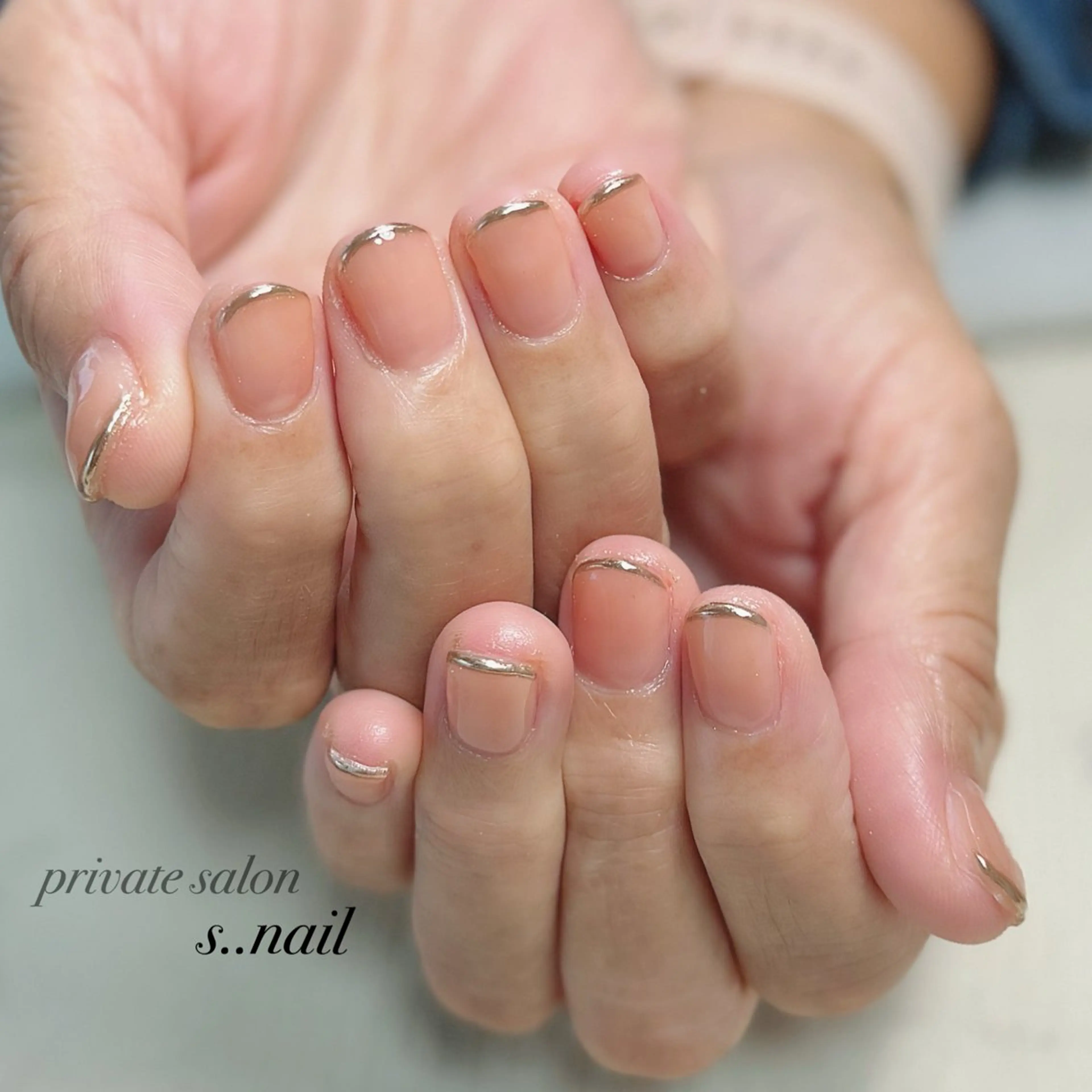 ネイル フレンチネイル ゴールド ミラーネイル s..nail / MORITAのネイルデザイン