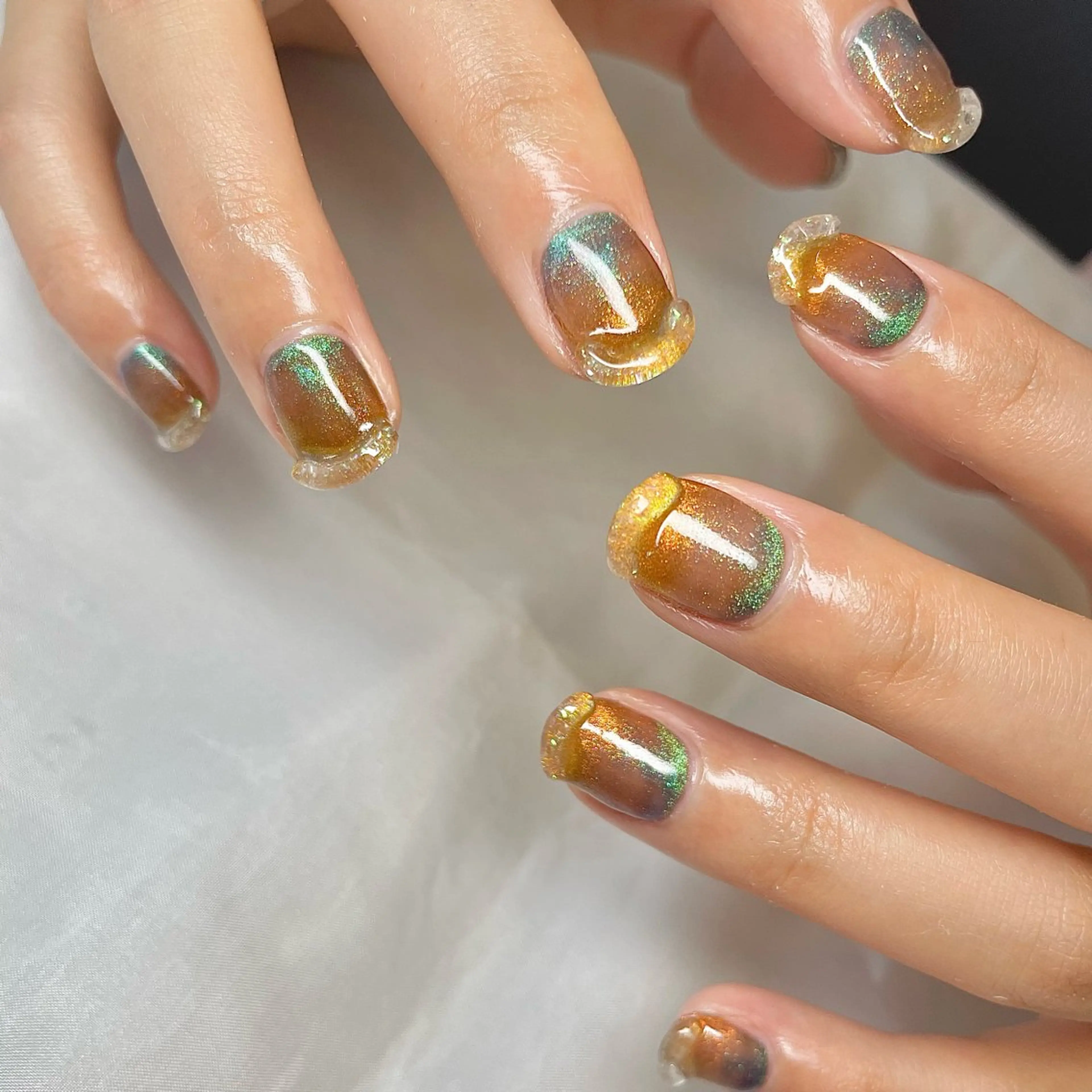 メンズ ネイル クリアネイル マグネットネイル nail&eye Aoのマツエク・マツパデザイン