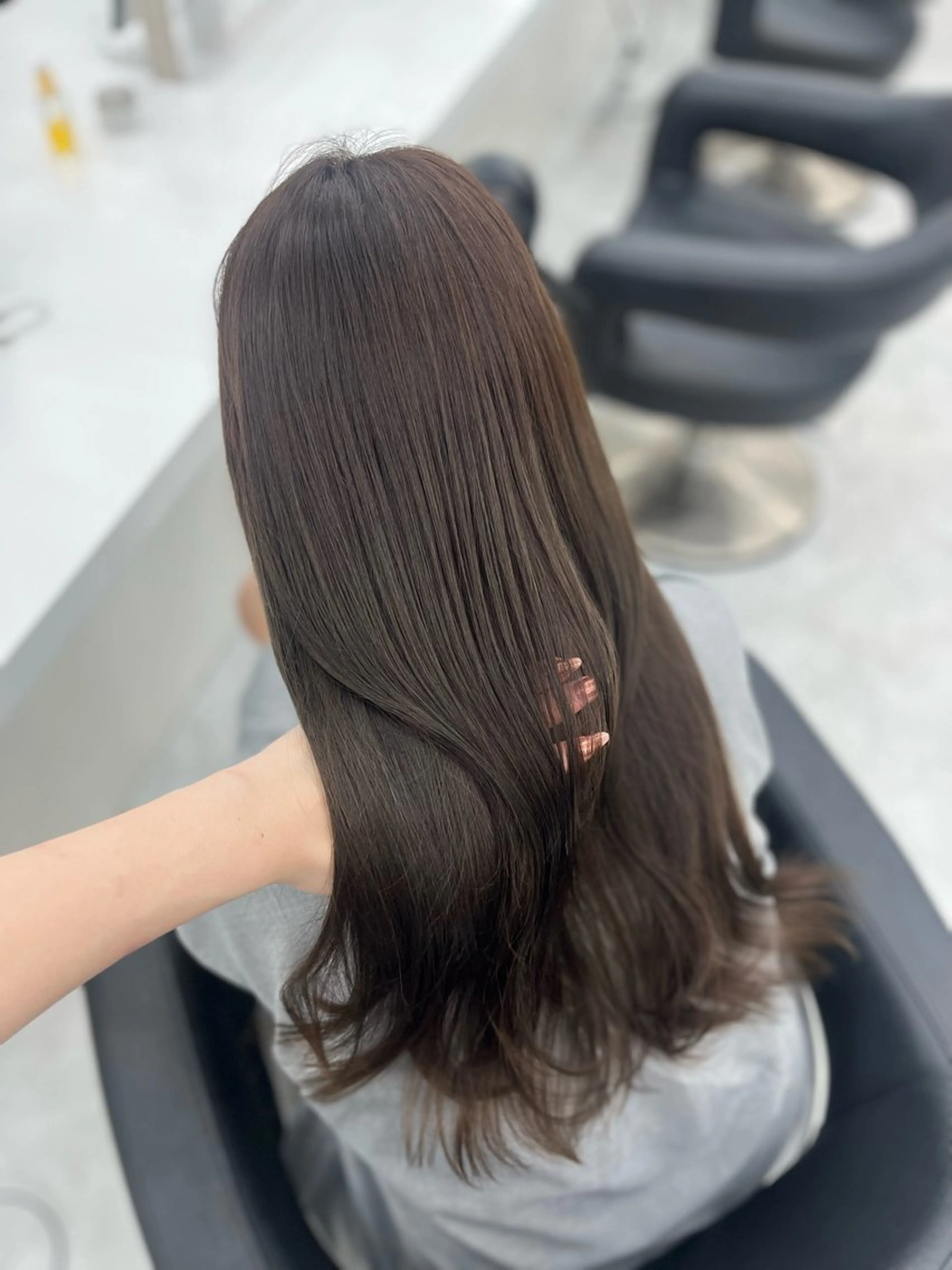 ロング ヘアカラー トリートメント ヘッドスパ ヘアセット ♡ナチュラルガーリー ♡ベージュ♡RINAのヘアスタイル