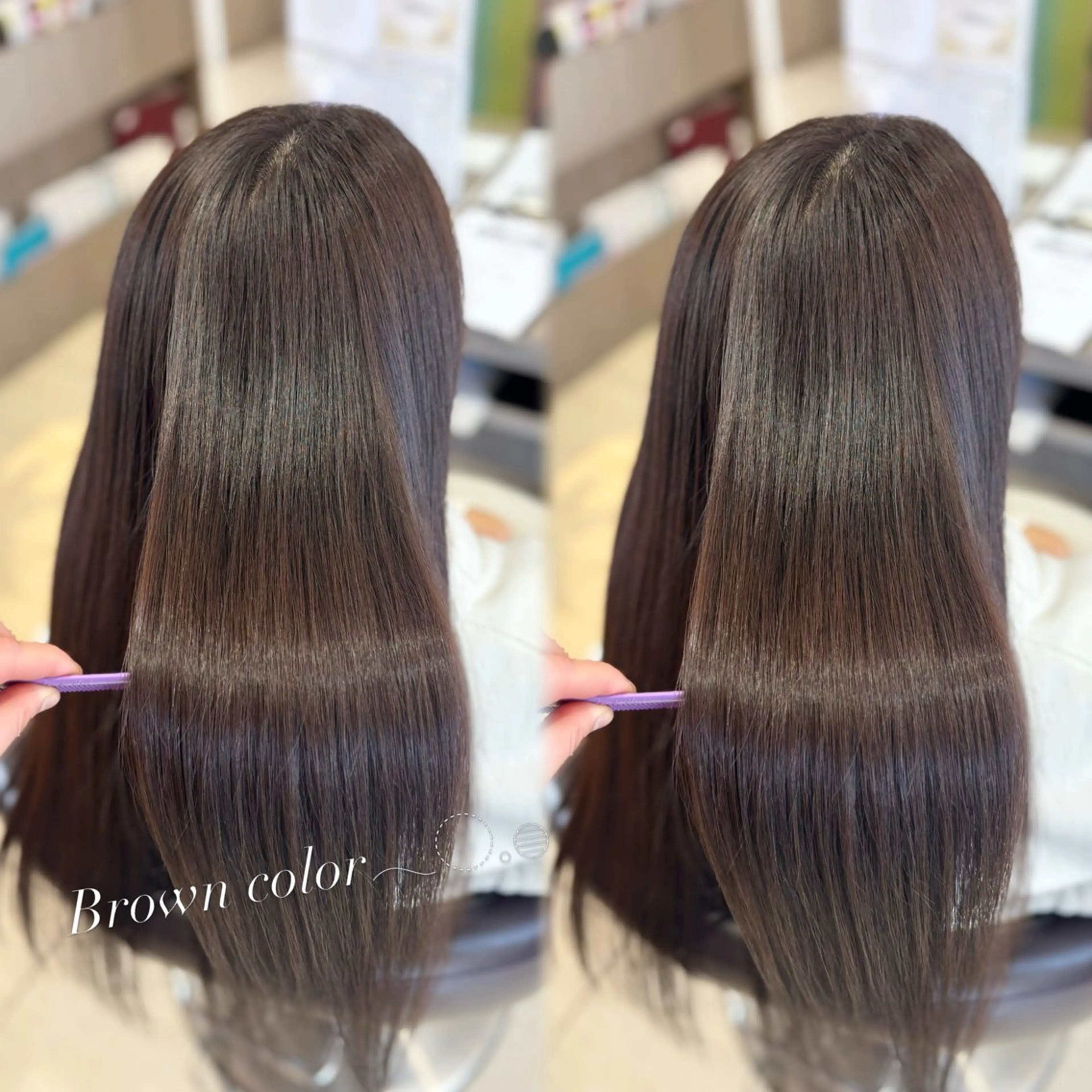 ロング ヘアカラー トリートメント Earth 土気🧸🫧亀田ゆらのヘアスタイル