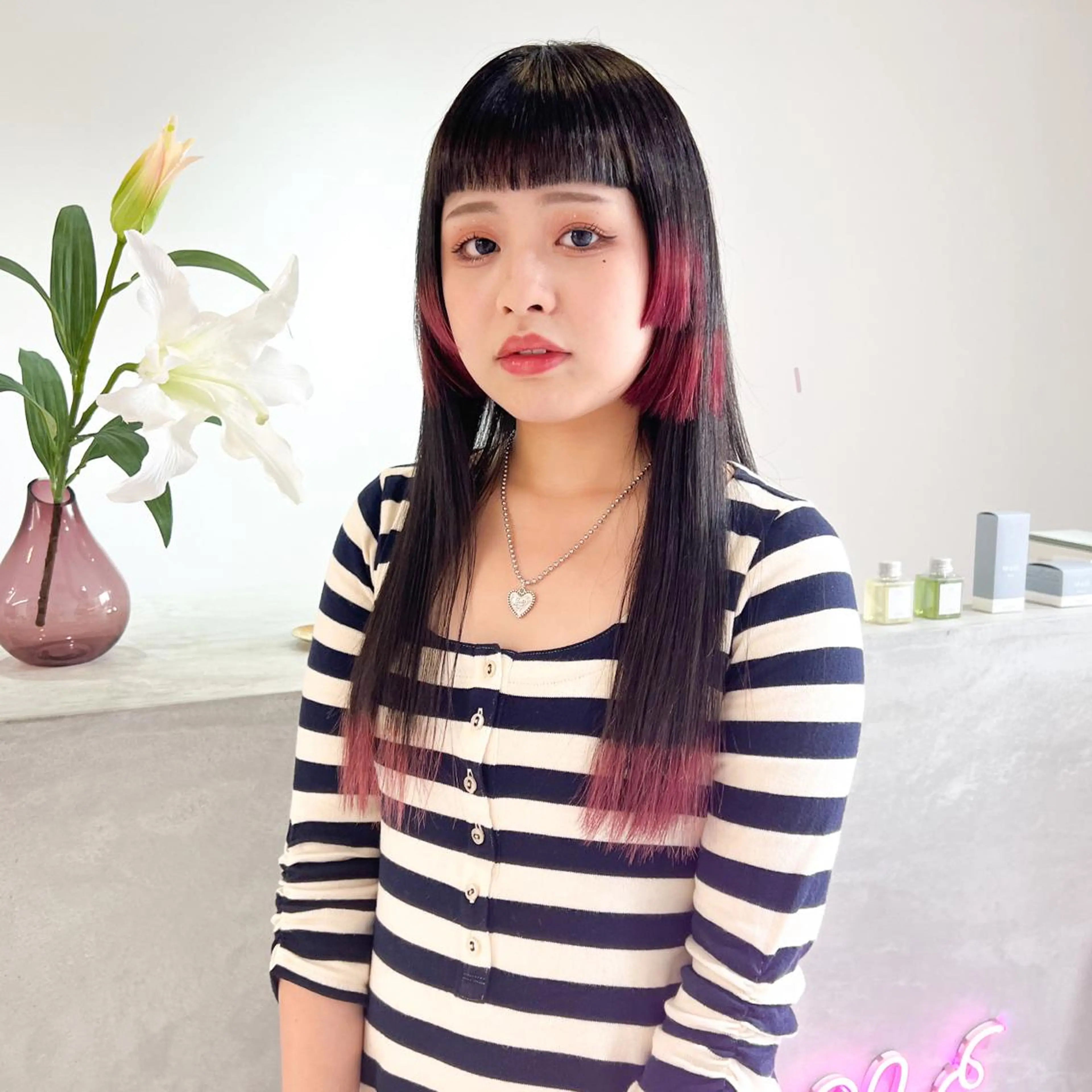 ロング カラー ピンクカラー 🎀ダブルカラー/ ピンク×ガーリー🎀のヘアスタイル