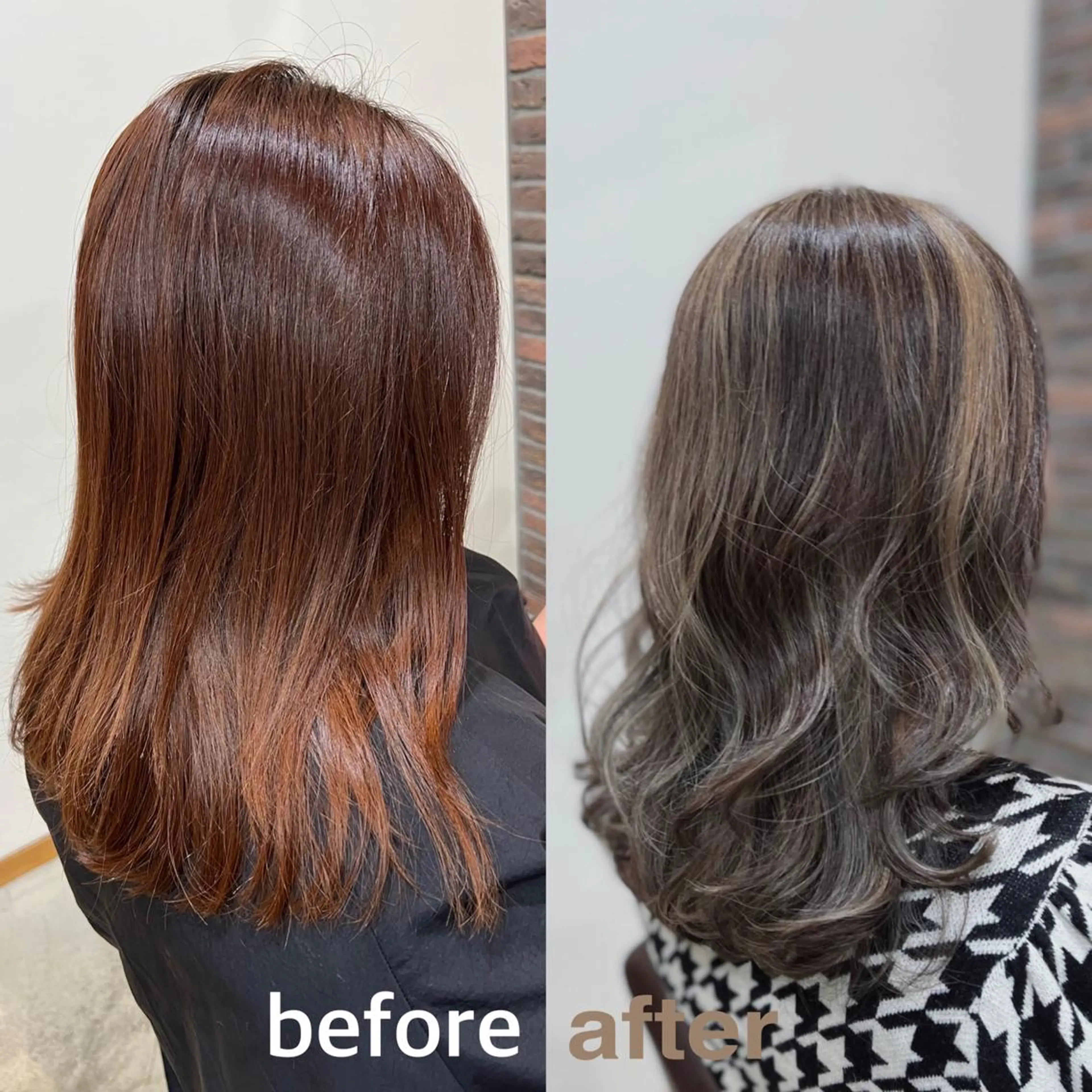 セミロング カラー ヘアアレンジ キッズ バレイヤージュ ブリーチ ケアブリーチ 透明感カラー デザインカラー カット ヘアカラー トリートメント 五反田　美容院☆張 明星☆韓国ヘアのヘアスタイル