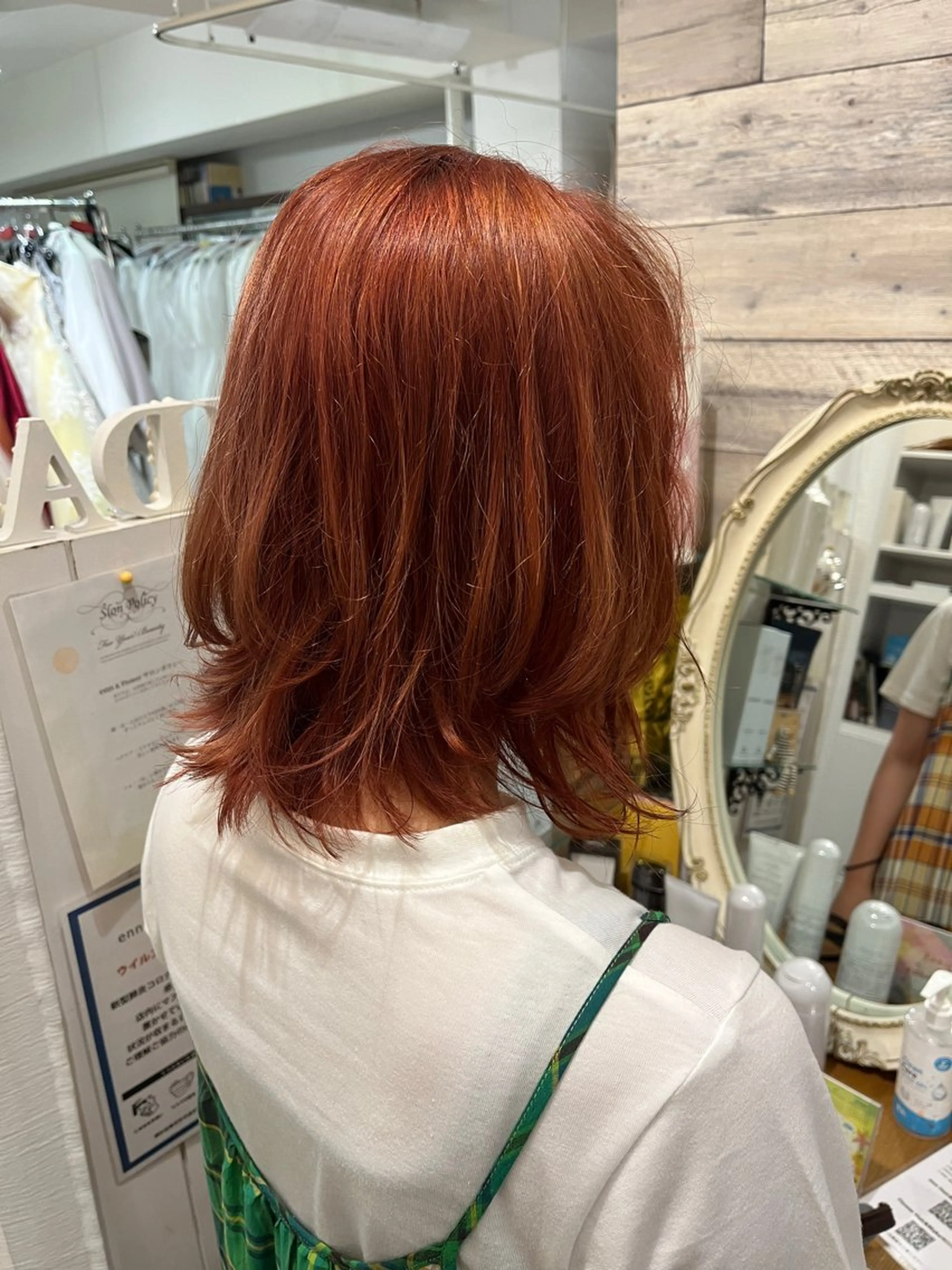 ミディアム カラー ブラウンカラー オレンジ オレンジブラウン ヘアカラー enn 髪質改善🩷 曽根依咲のヘアスタイル