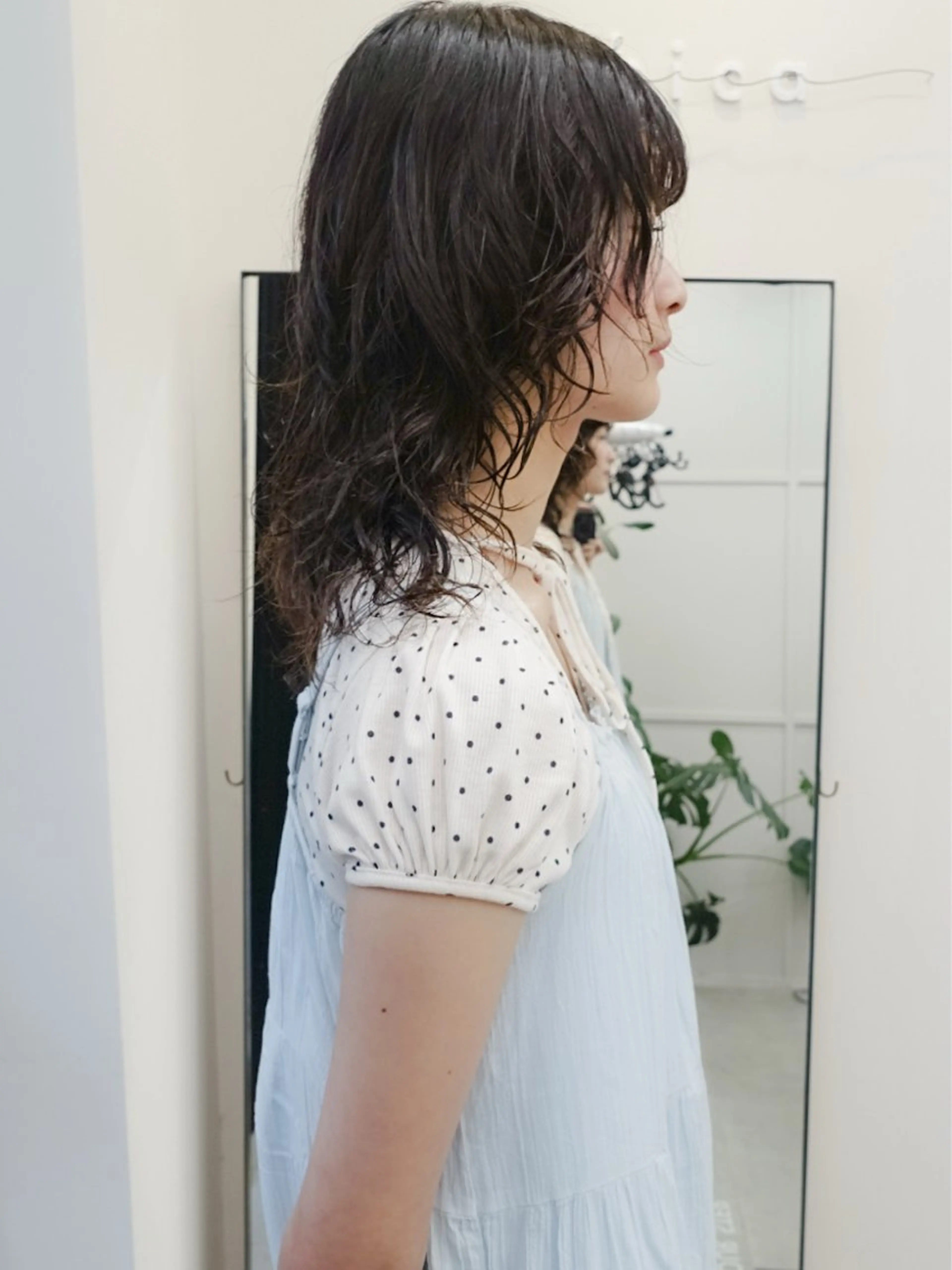 セミロング セミロングパーマ レイヤーカット ウルフカット カット パーマ ボブカットモデル/パ ーマ/harunaのヘアスタイル