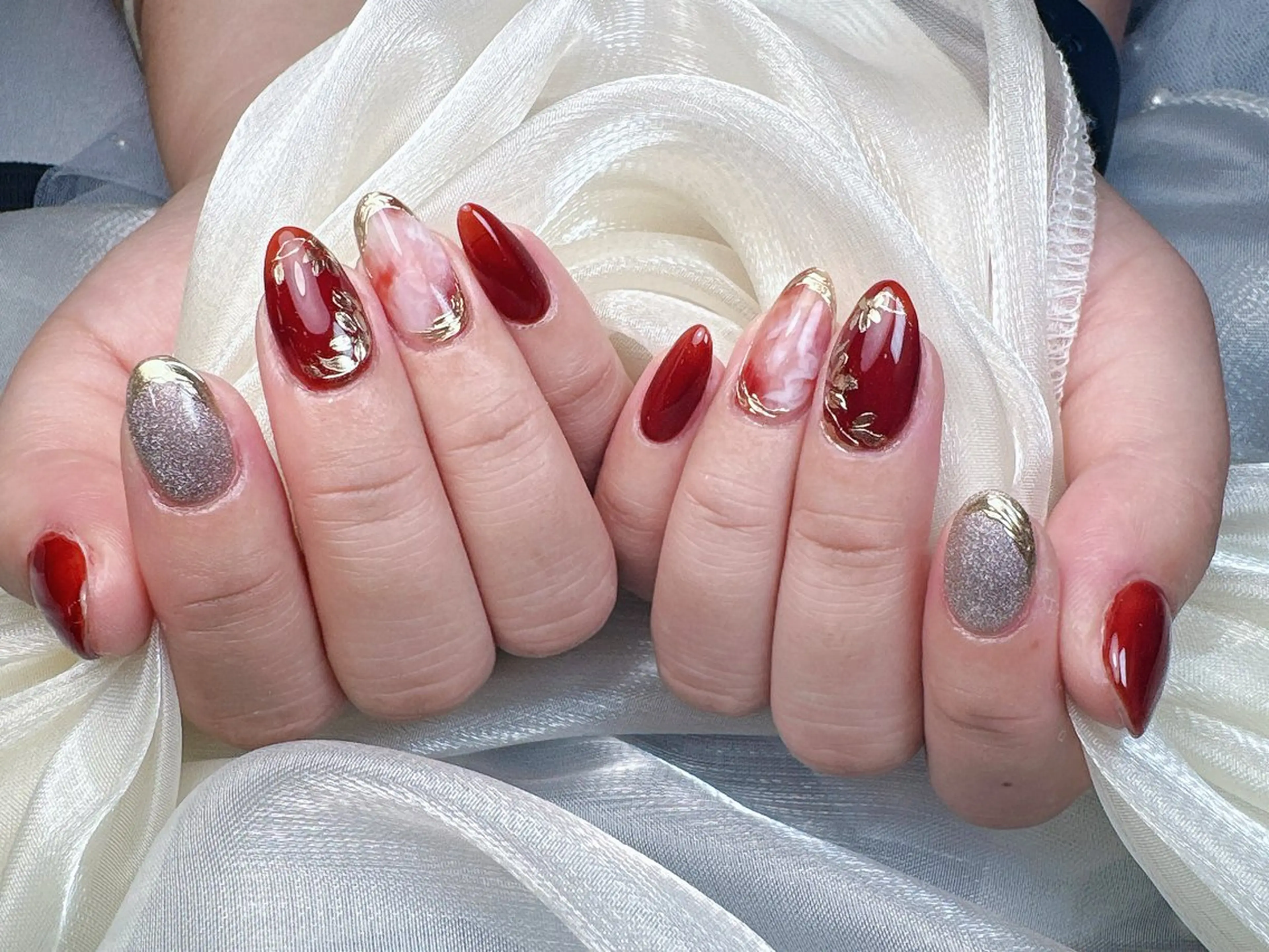 ネイル 長さ出し フレンチネイル ジェルネイル ガラスフレンチ 韓国ネイル ハンドネイル ハンドケア HD Studioのネイルデザイン