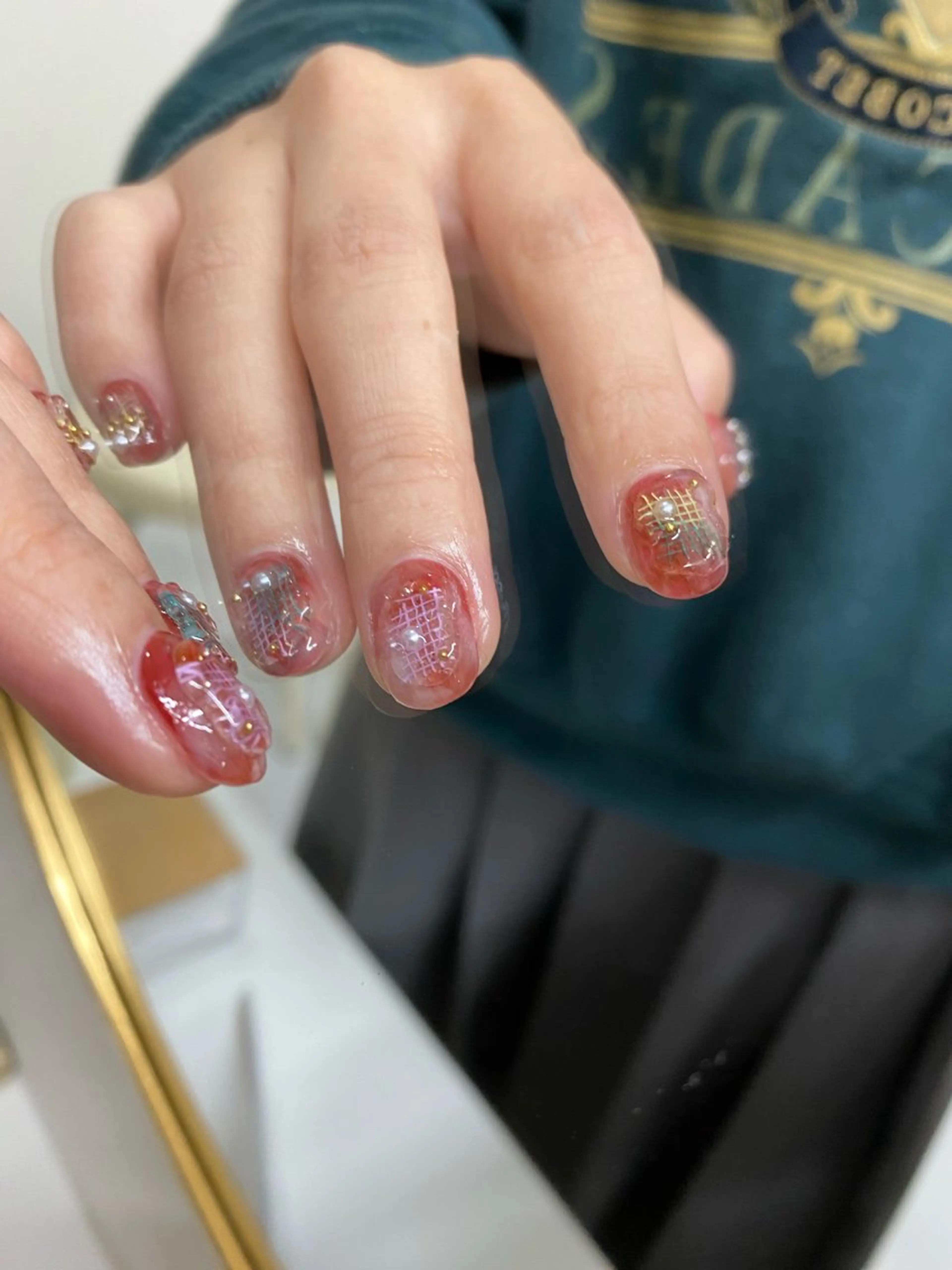 ネイル ジェルネイル マグネットネイル 持ち込み ニュアンスネイル ワンカラーネイル ハンドネイル 草加ニュアンスネイル 🌚hersのネイルデザイン