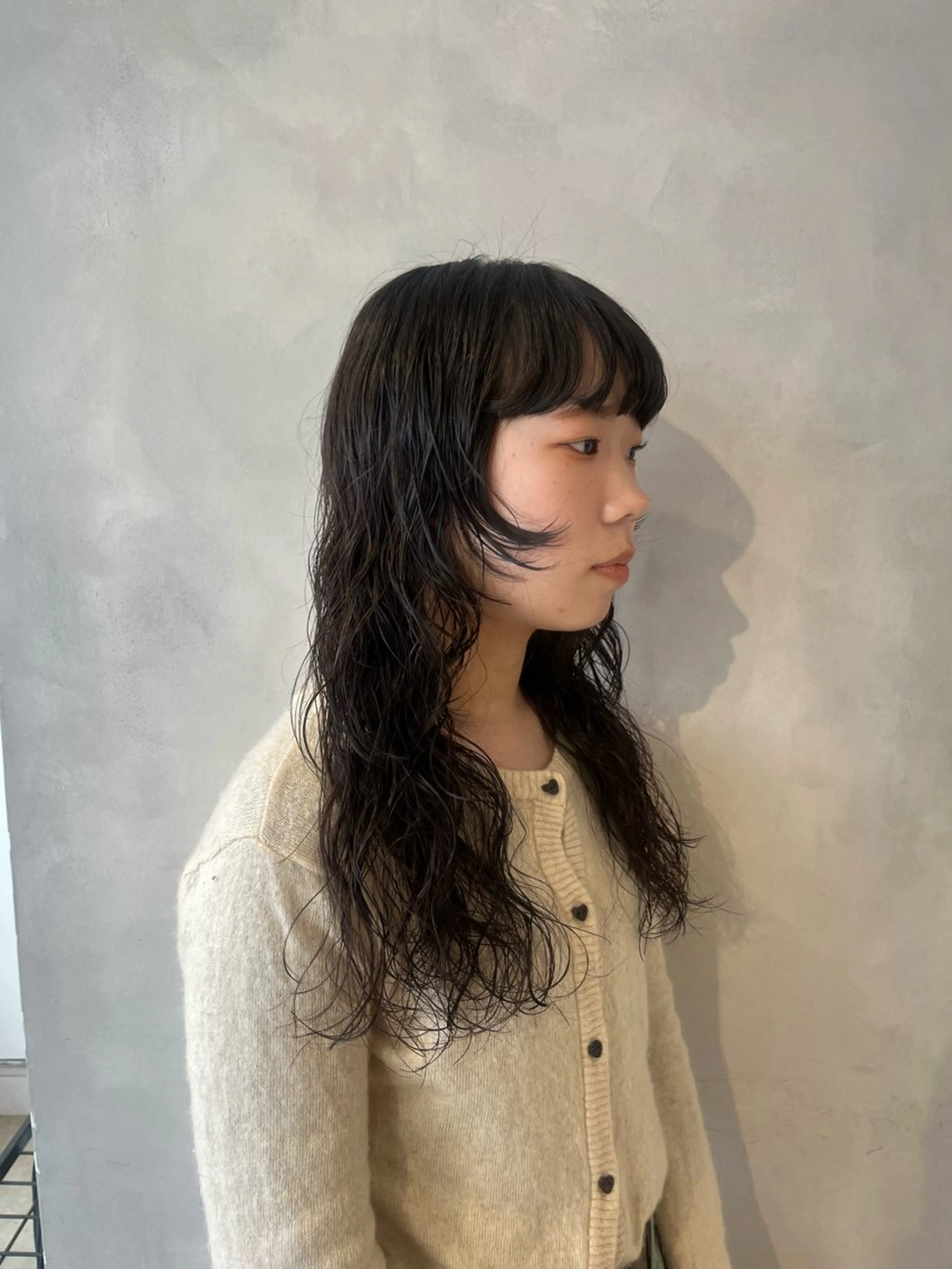 ロング パーマ カット パーマ トリートメント ボブ/ベージュ/ パーマ🪿近森ゆいのヘアスタイル