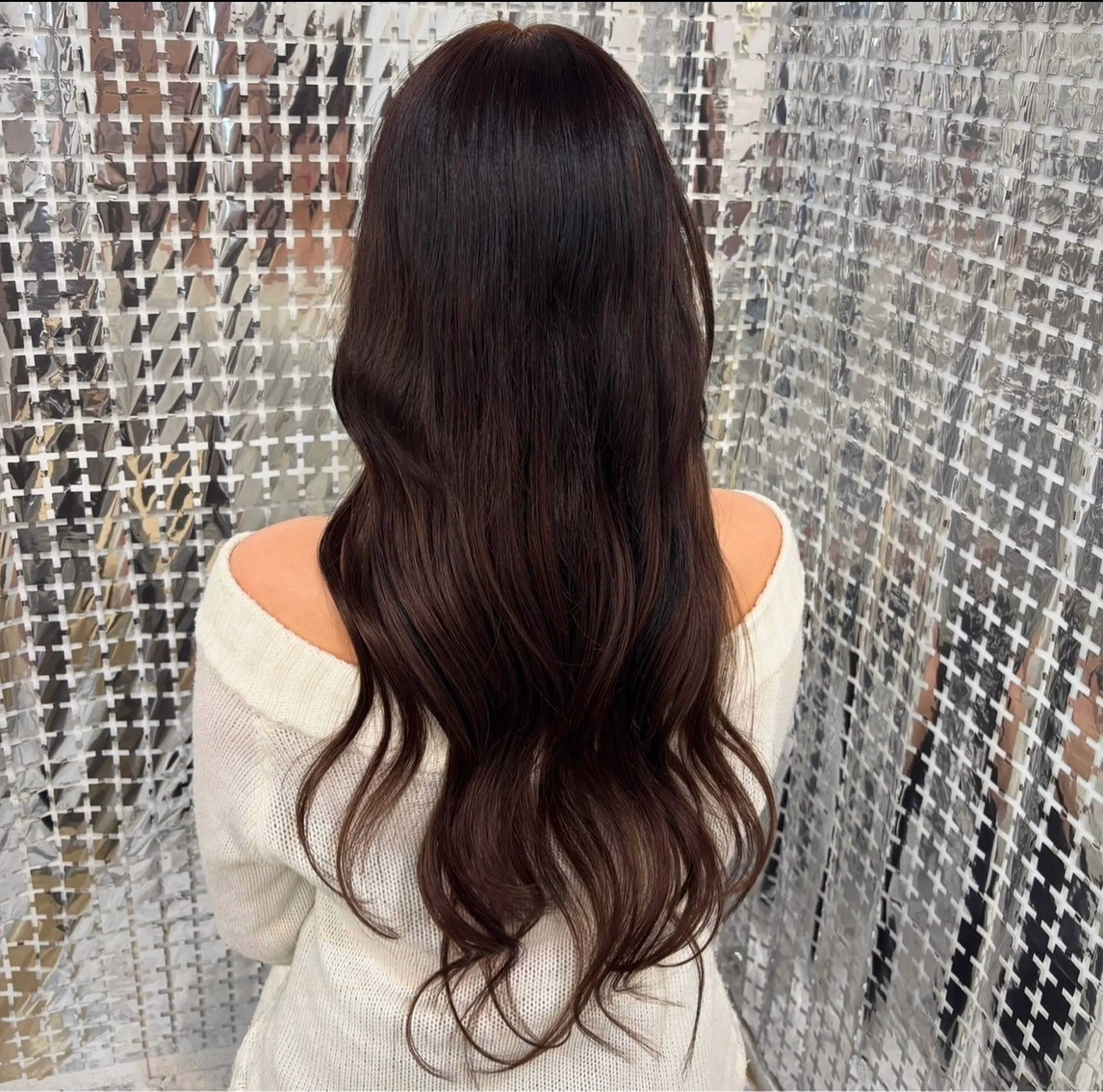 セミロング ハイライト 韓国風ヘア ヘアカラー エクステ 🩶BRAS 🩶のヘアスタイル