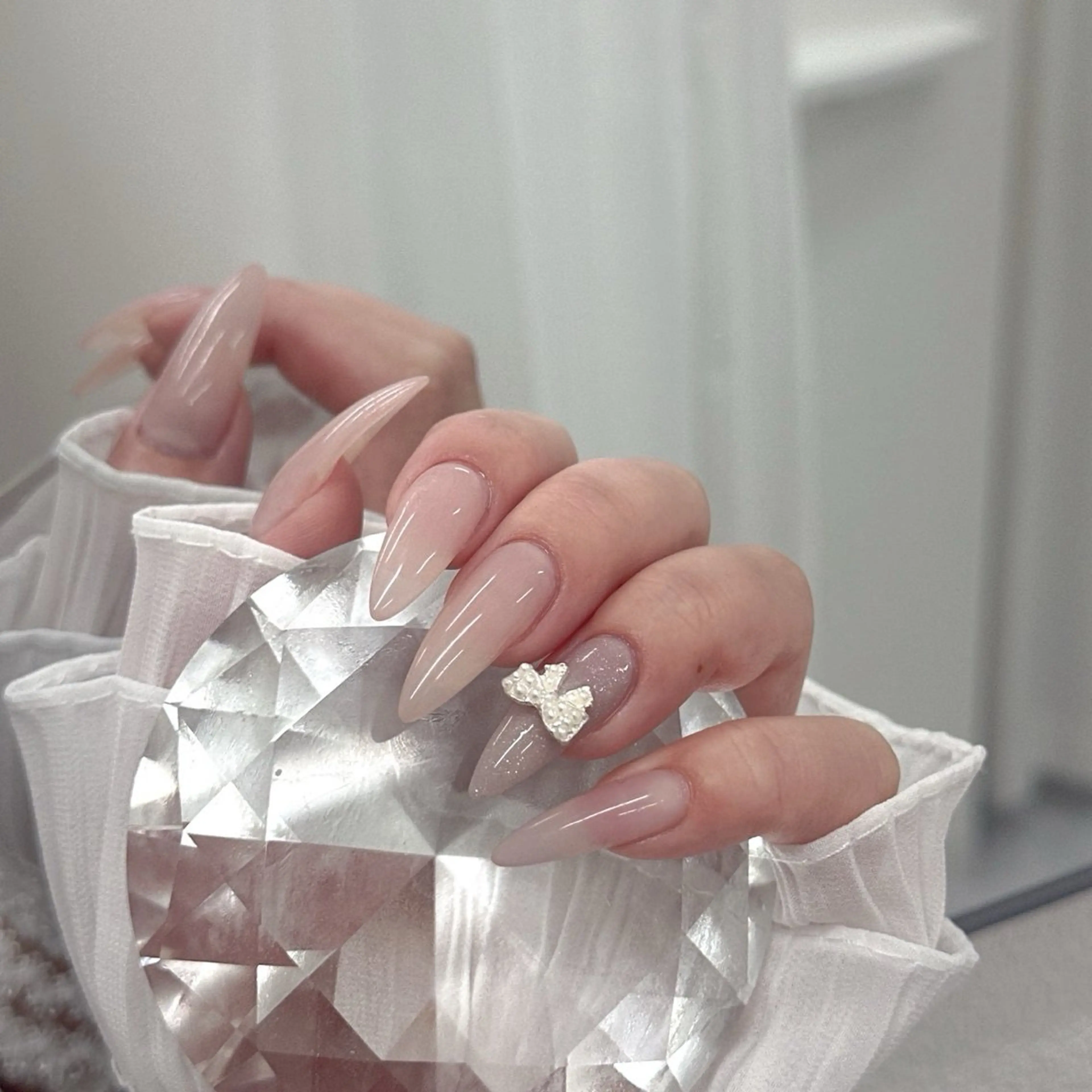 ★1日2名限定★うる艶ちゅるんワンカラー/ラメワンカラー【オフなし/長さだし(補強)なし】￥4500🩵の写真