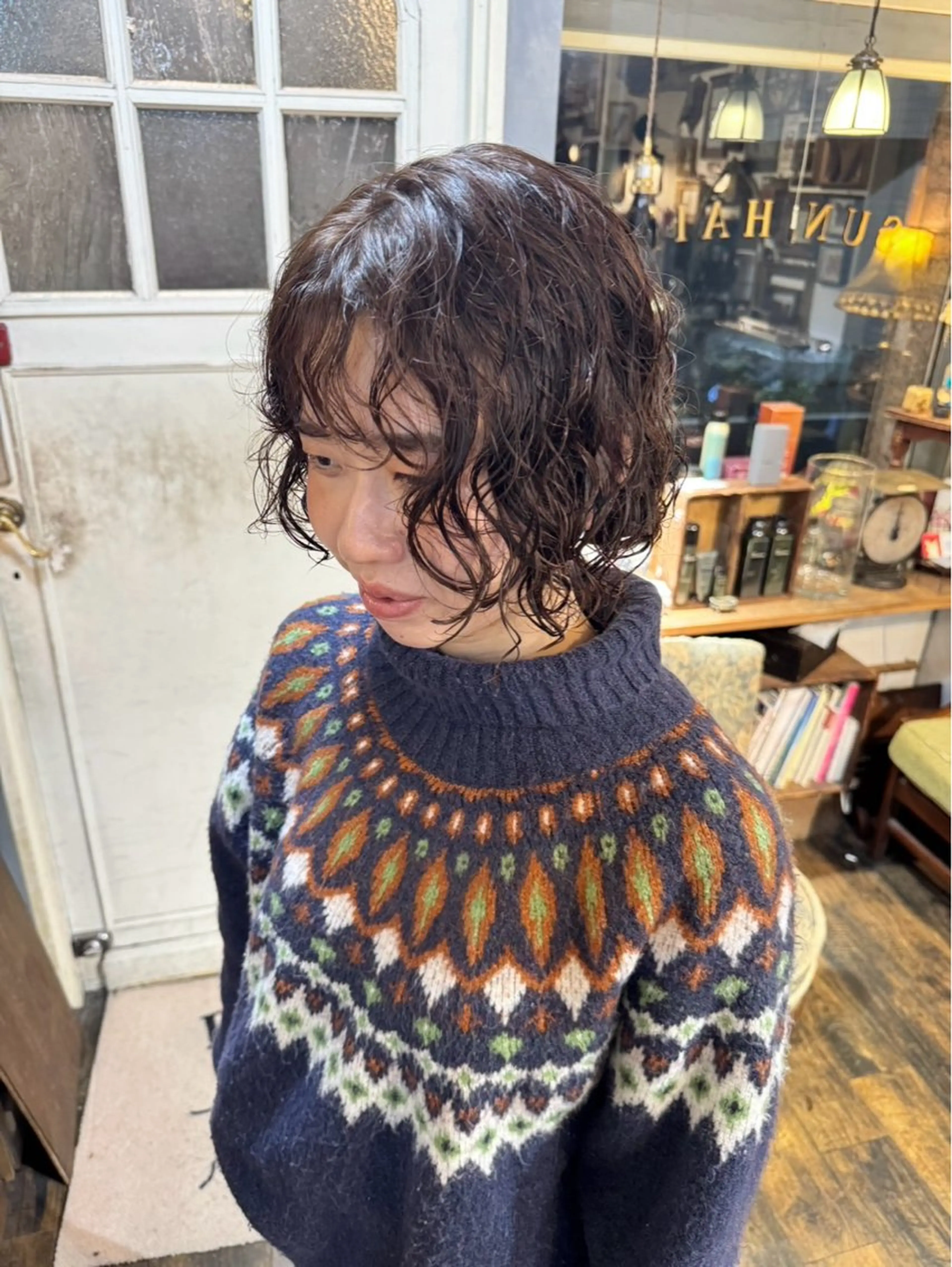 ショート パーマ カット パーマ トリートメント 清水千優/パーマ/透 明感カラー/メンズのヘアスタイル