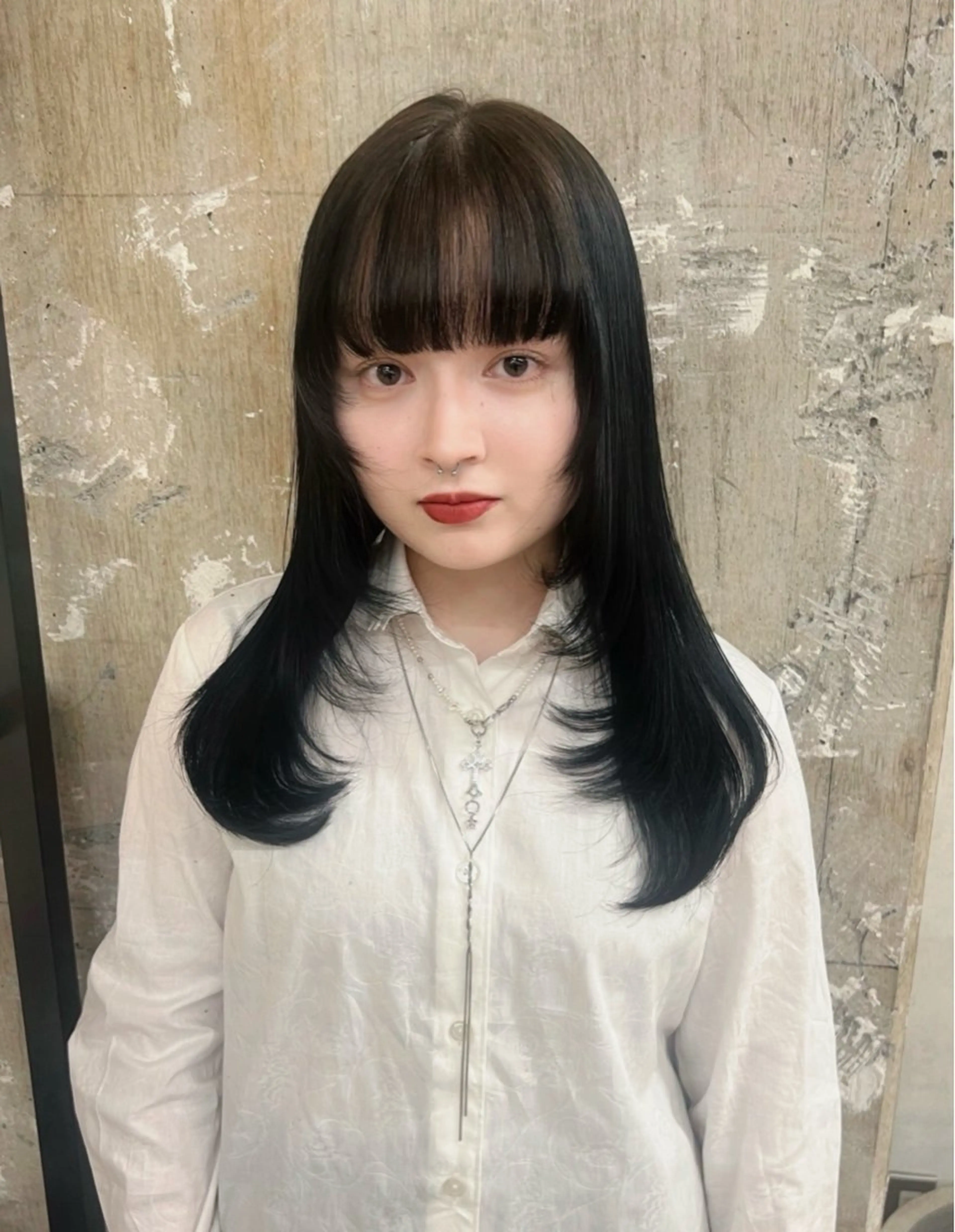 【落ちる黒★】偽黒染めカラー+1stepトリートメントの写真