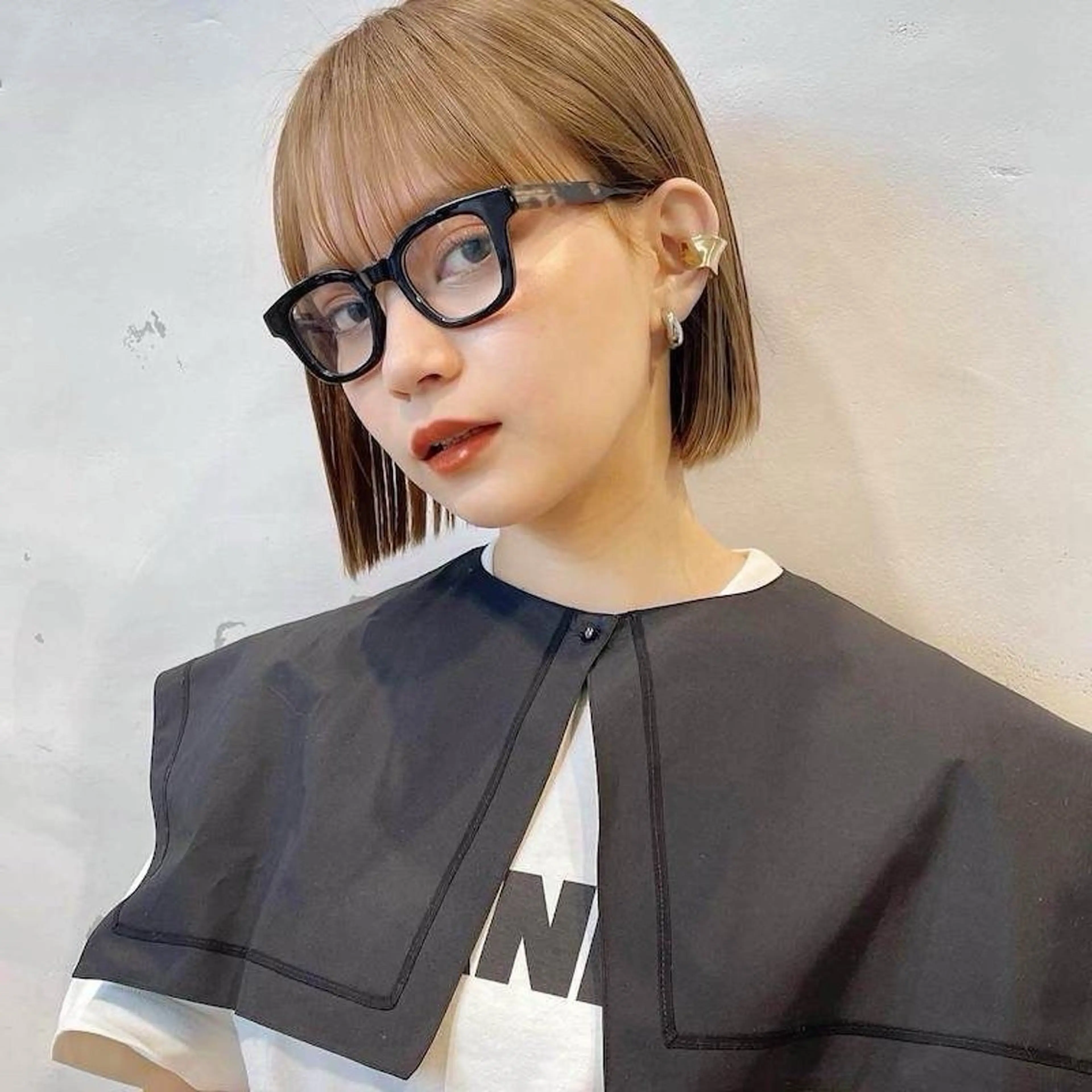 ショート 山崎/ボブ縮毛矯正 レイヤー髪質改善のヘアスタイル