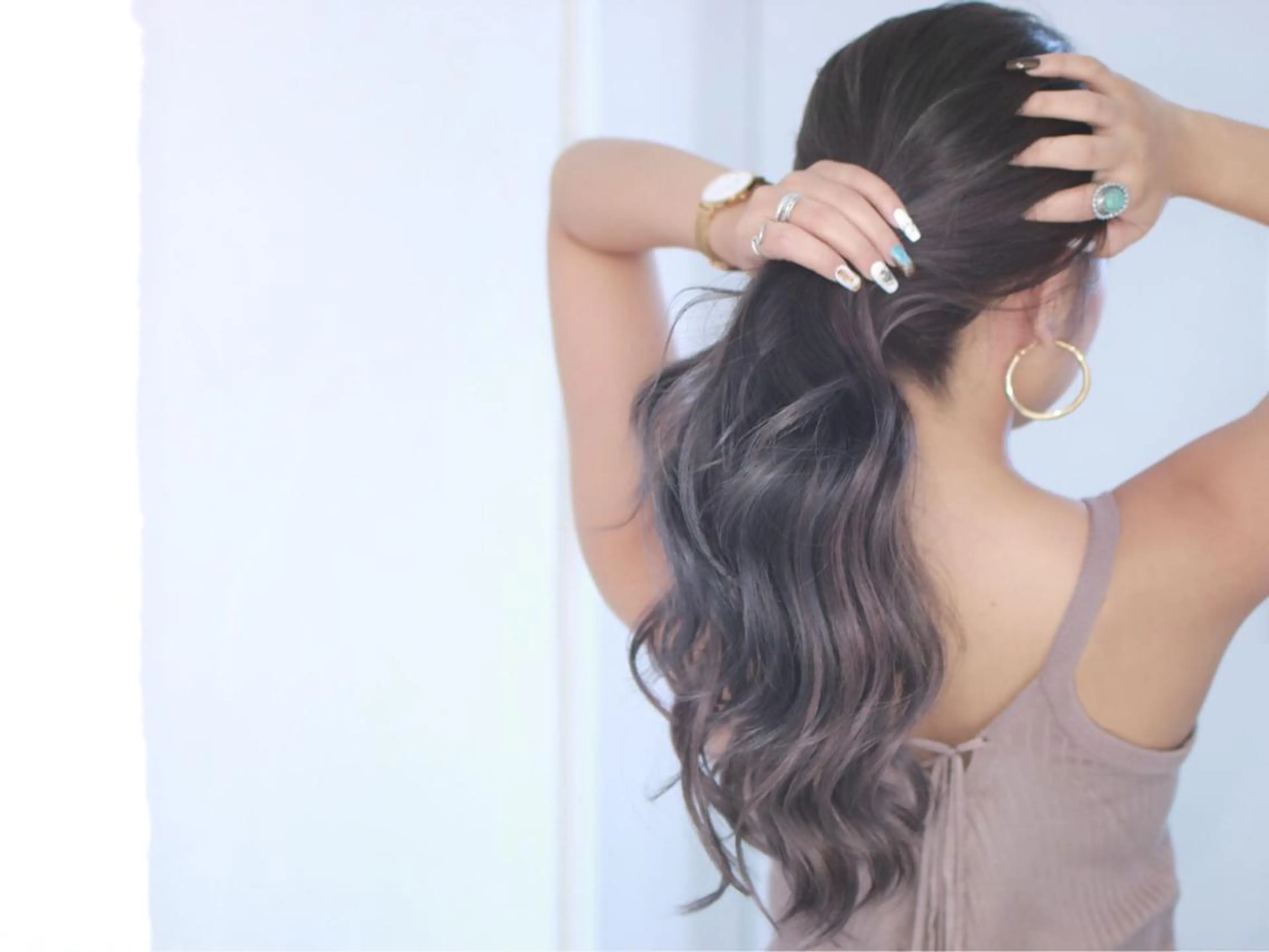 ロング カラー パーマ ヘアアレンジ MK エムのヘアスタイル