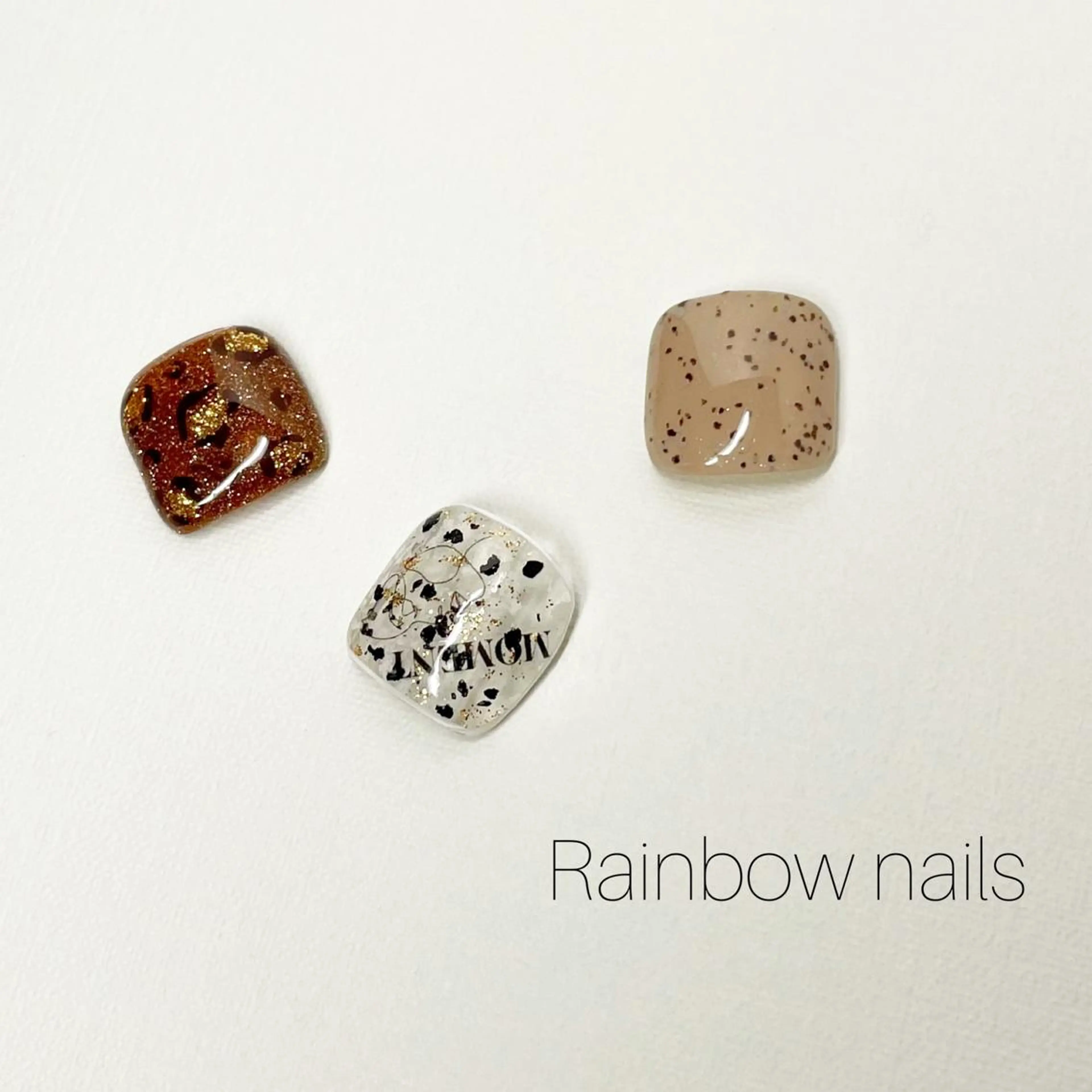 ネイル フットネイル Rainbow nailsくろちゃんのネイルデザイン