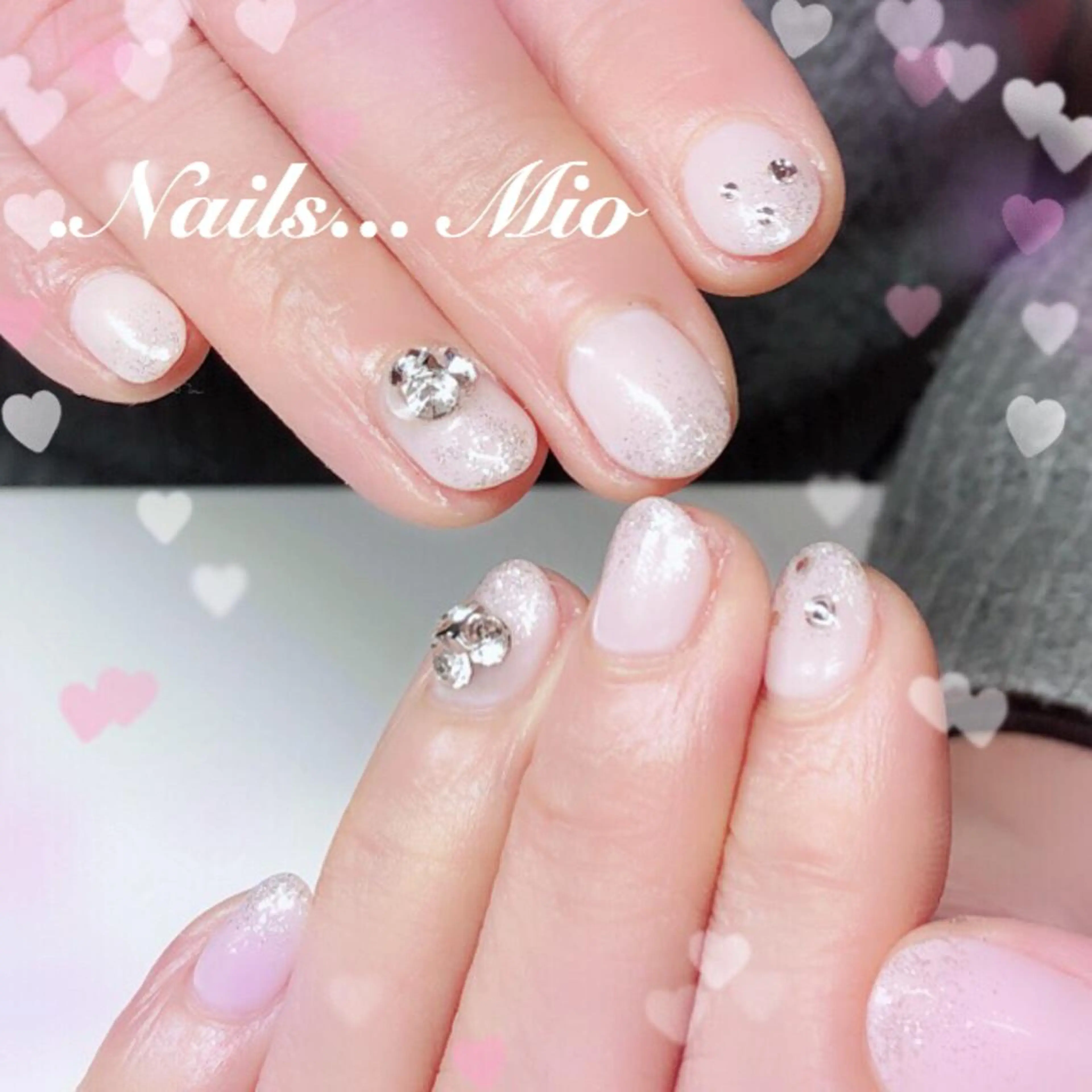 ネイル アートネイル グラデーション ラメ(グリッター) ストーンネイル .Nails Mio 赤羽西ネイルサロンのネイルデザイン