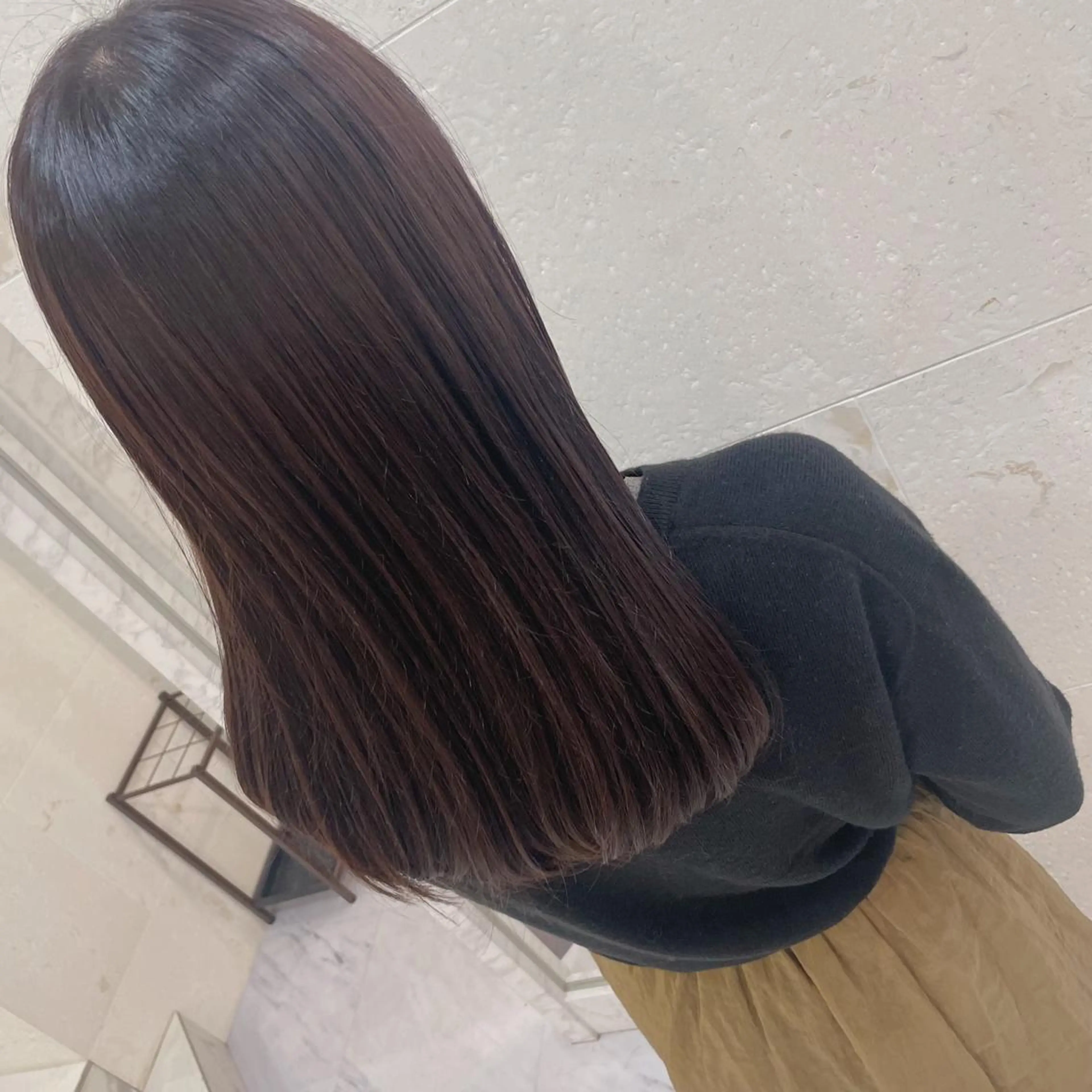 ロング カラー ピンクカラー 安田 柚月のヘアスタイル