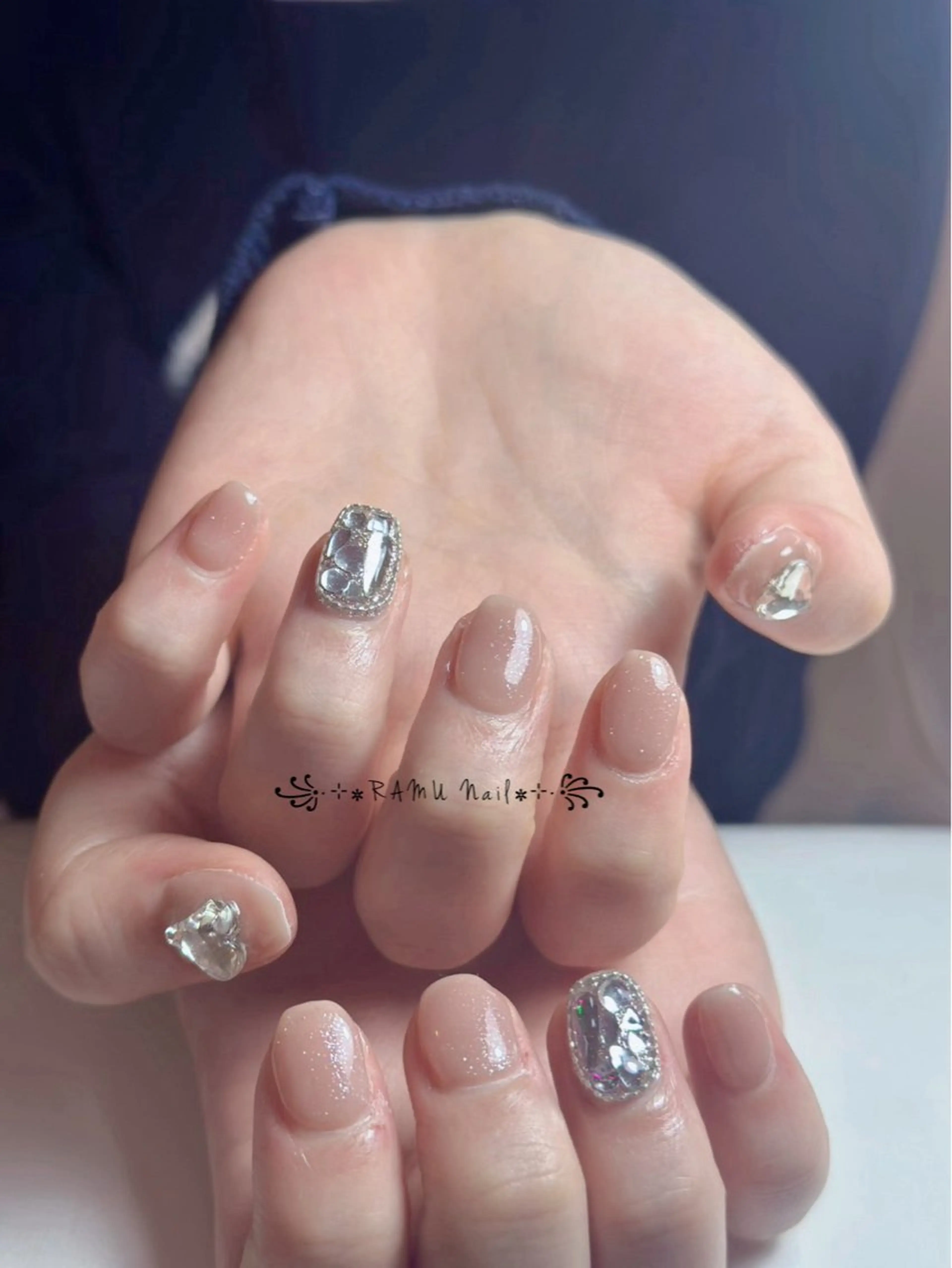 ネイル フレンチネイル 韓国ネイル シンプルネイル ネイルチップ ワンホンネイル ハンドネイル RAMU Nail 恵比寿店のネイルデザイン