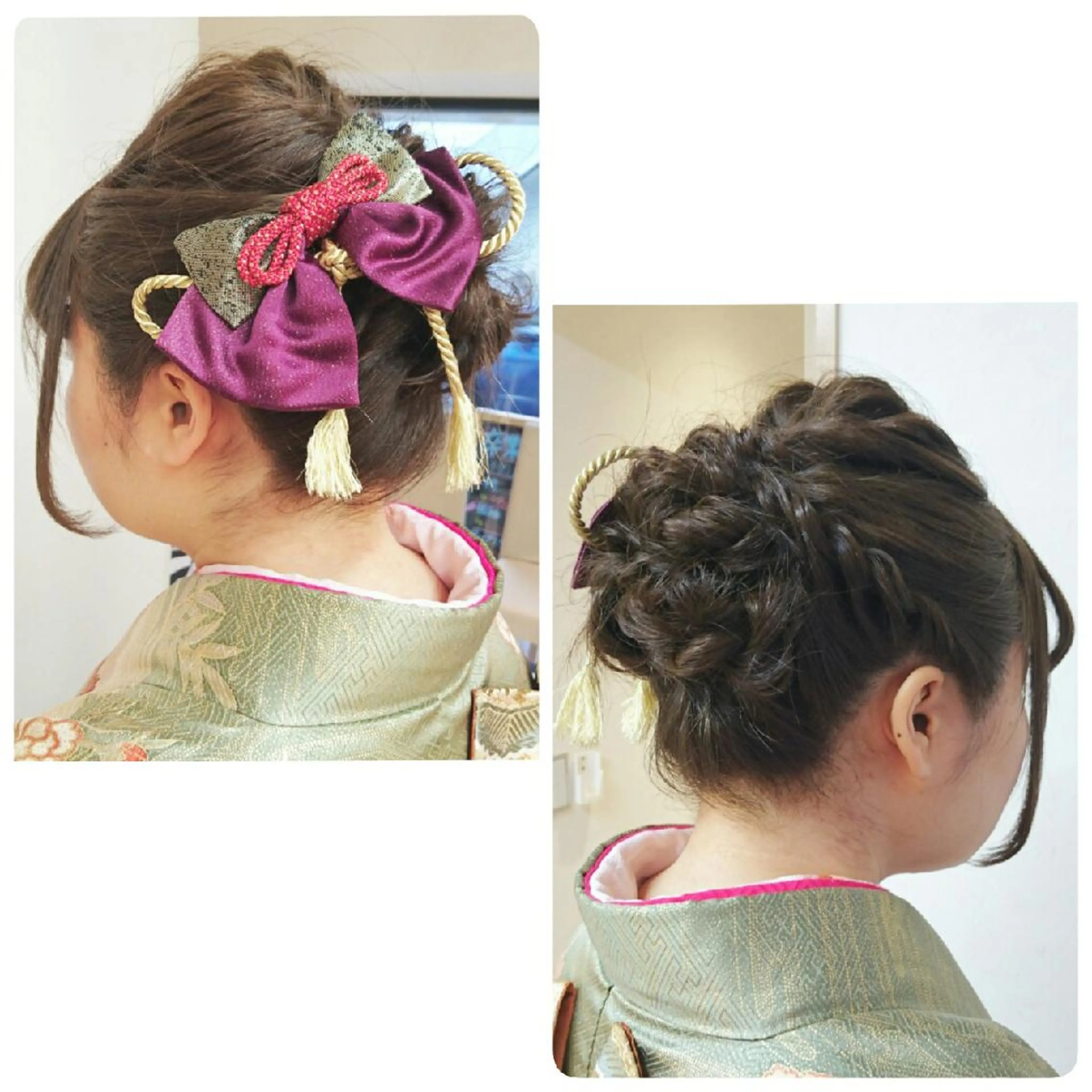 セミロング ヘアアレンジ 成人式 透明感ハイライト◎ 伊藤夏海のヘアスタイル