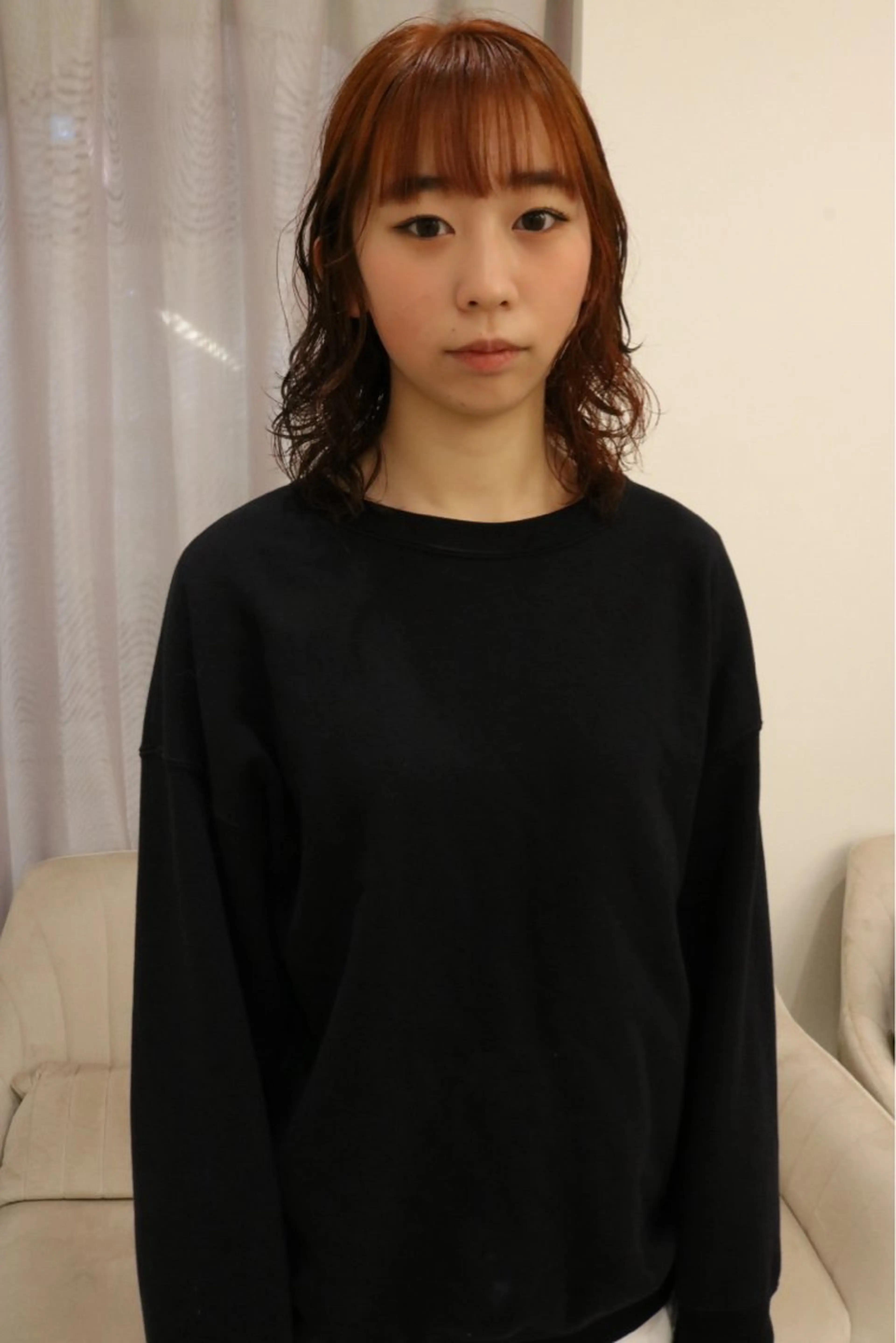 ミディアム カラー パーマ カット パーマ トリートメント 松村 澪里のヘアスタイル