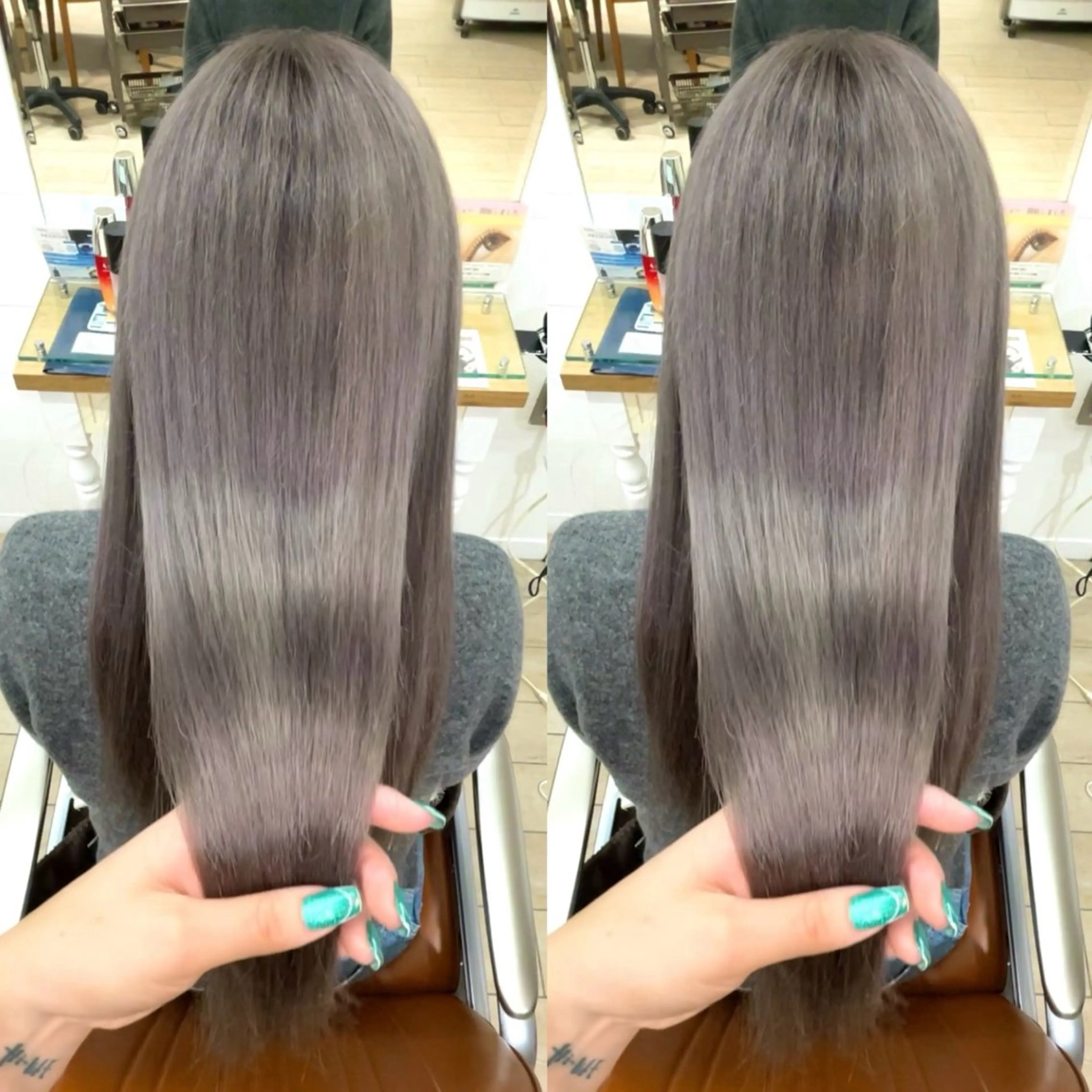 ロング カラー ブリーチ ヘアカラー トリートメント くすみカラー/艶髪 ⛓️mariのヘアスタイル