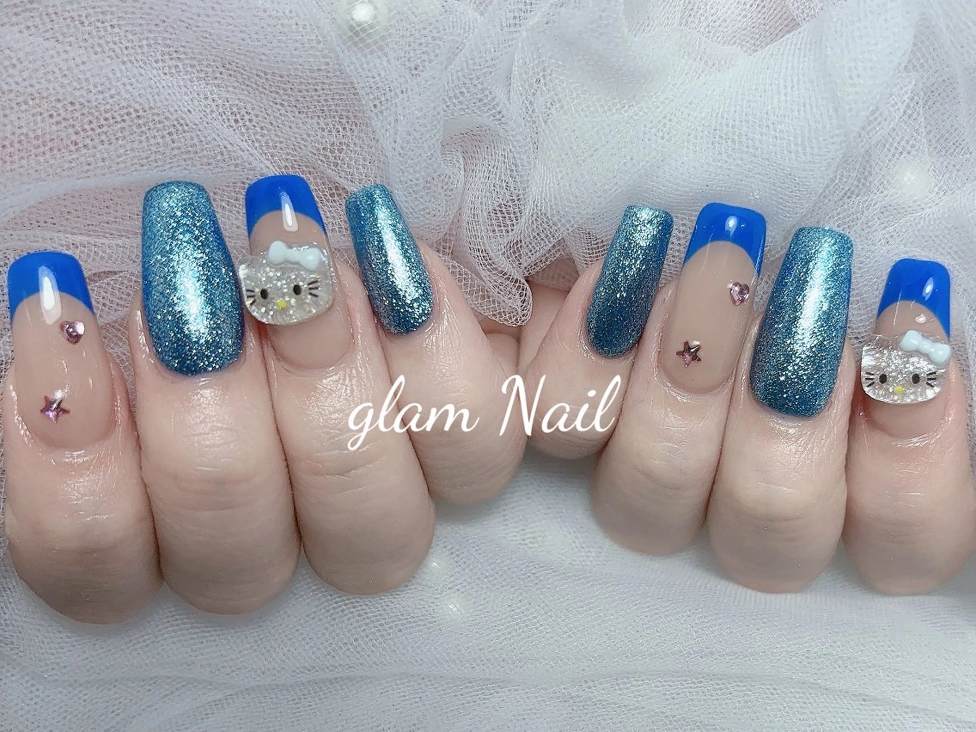 ネイル ハンドネイル エツメ💅 長さだし🎀デザインのネイルデザイン