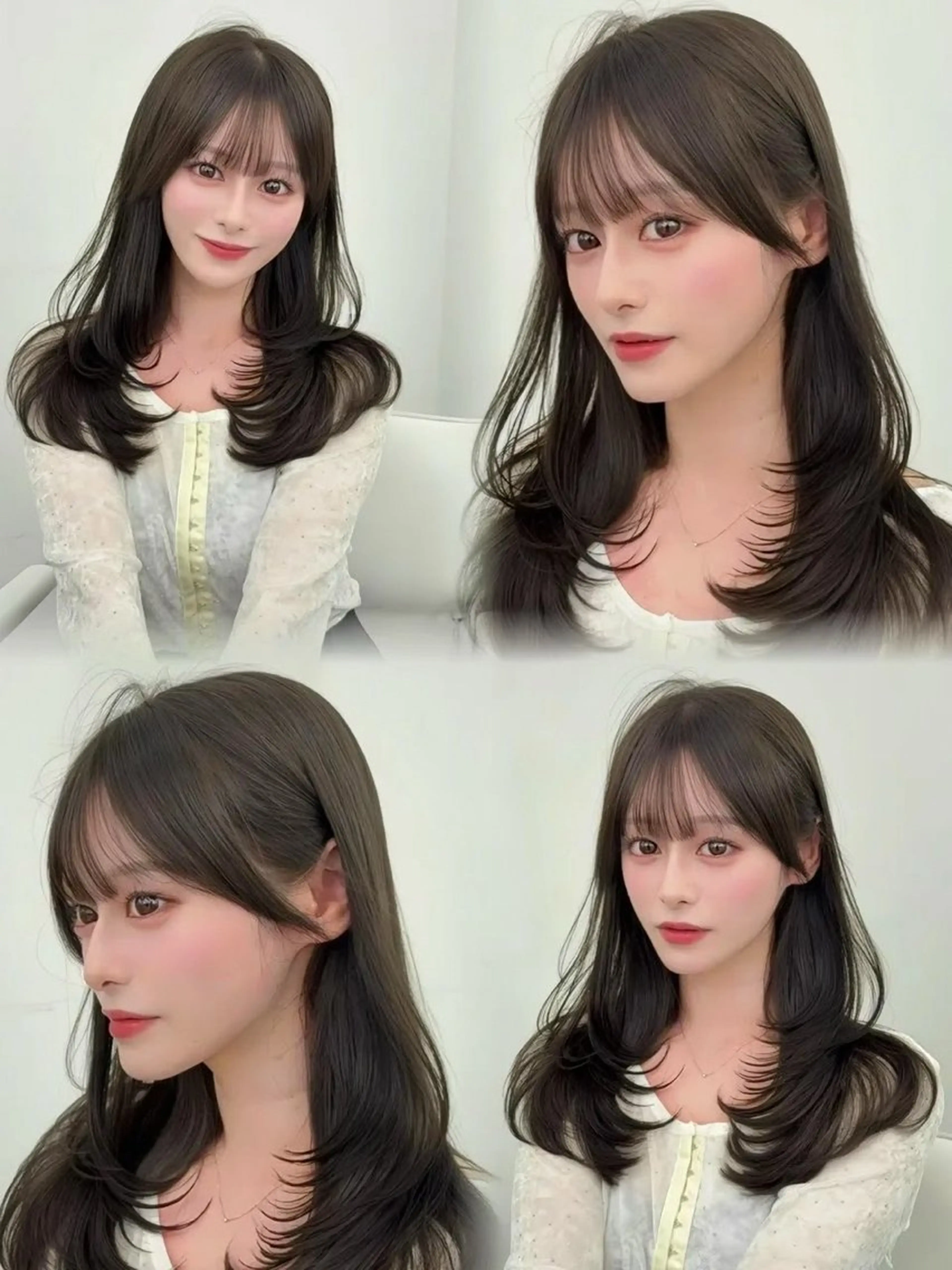 ロング カラー 小顔カット カット ヘアカラー トリートメント 韓国ヘア/レイヤー/ 顔まわり足立遥奈のヘアスタイル