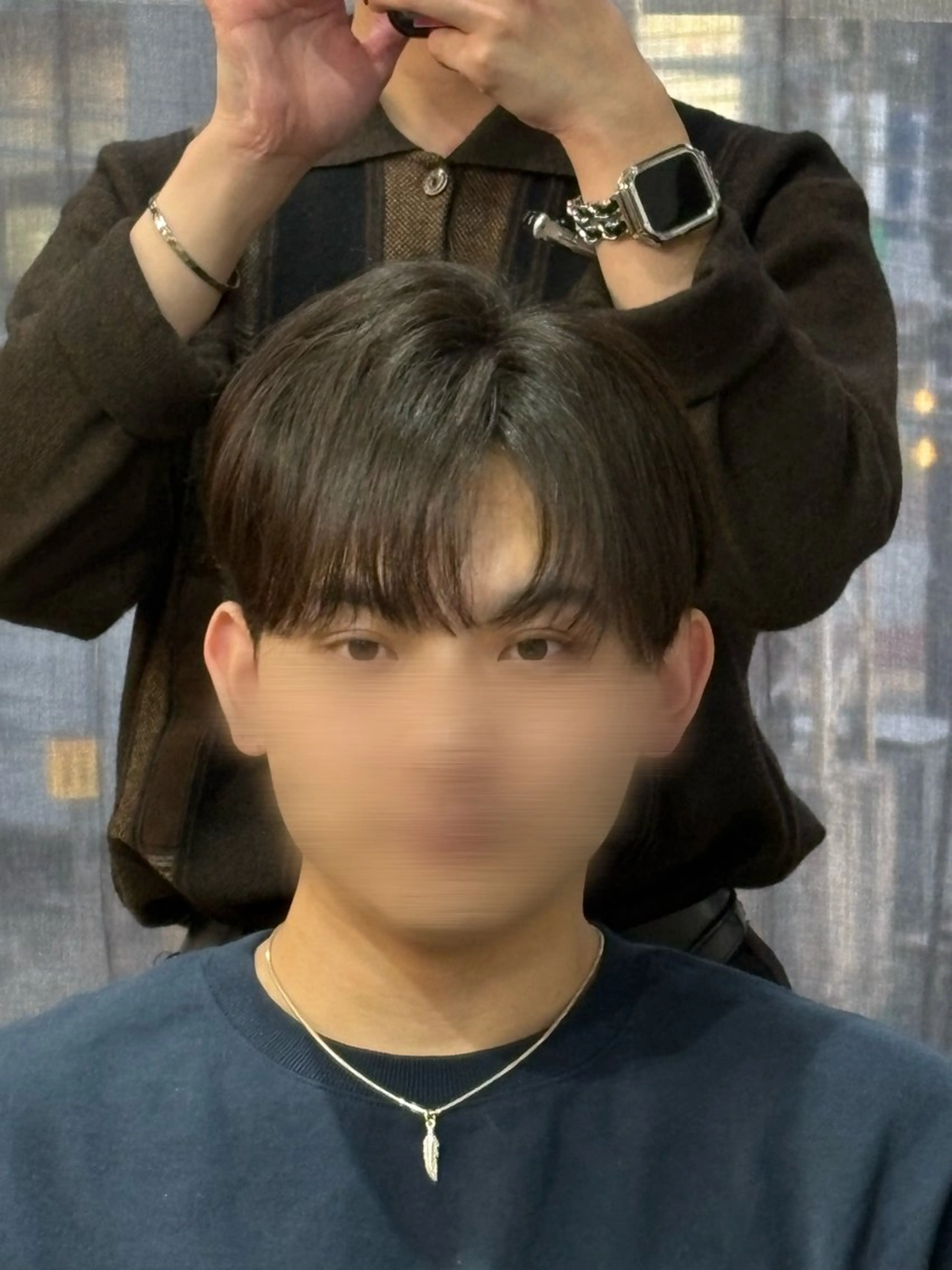 ショート パーマ メンズ コンマヘア 縮毛矯正 カット 縮毛矯正 韓国メンズヘア/ 毛流れヘア　須田龍世のヘアスタイル