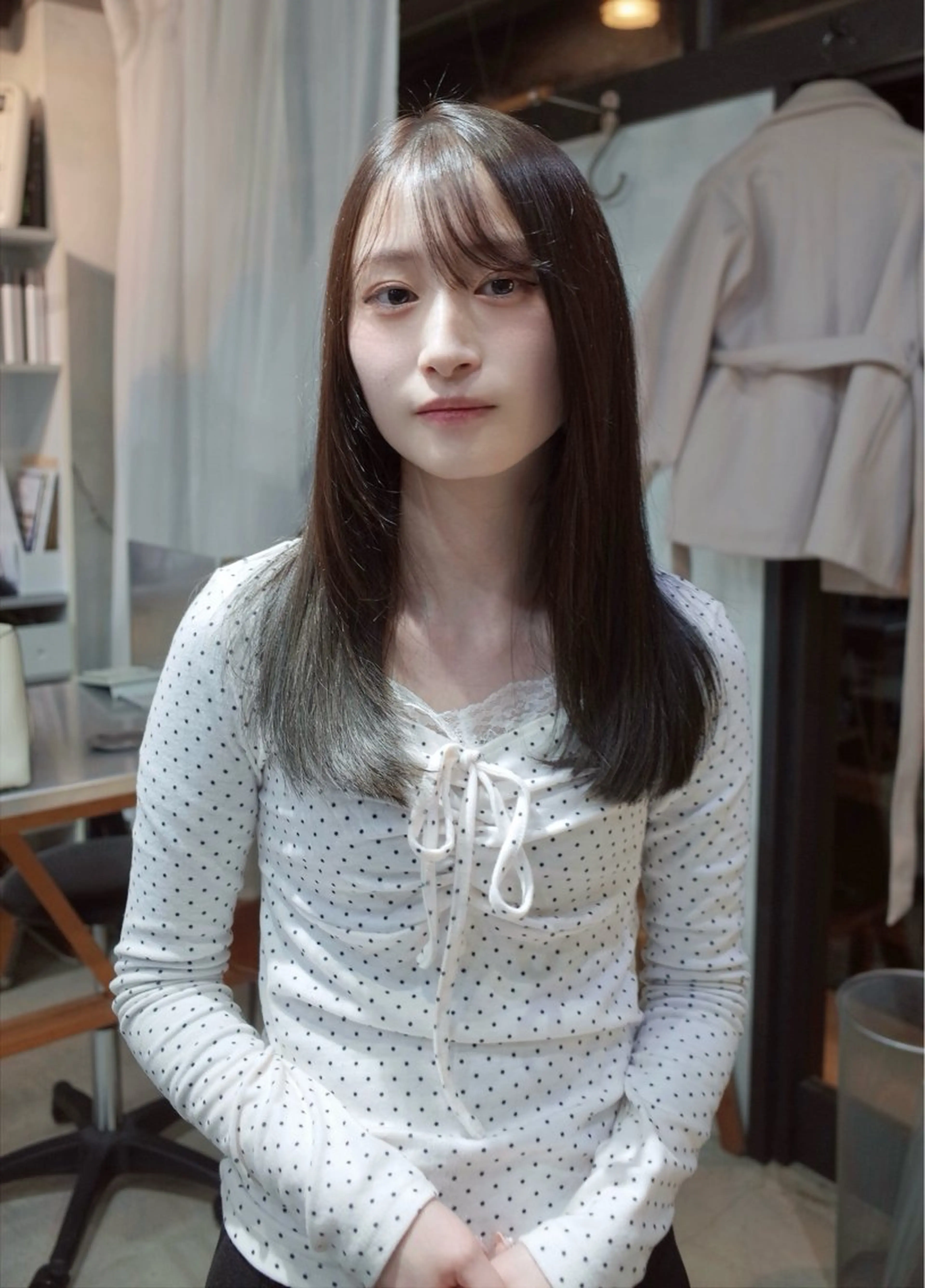 セミロング カラー ブラウンカラー くすみブラウン ヘアカラー 京都/カラー/松野 翔のヘアスタイル