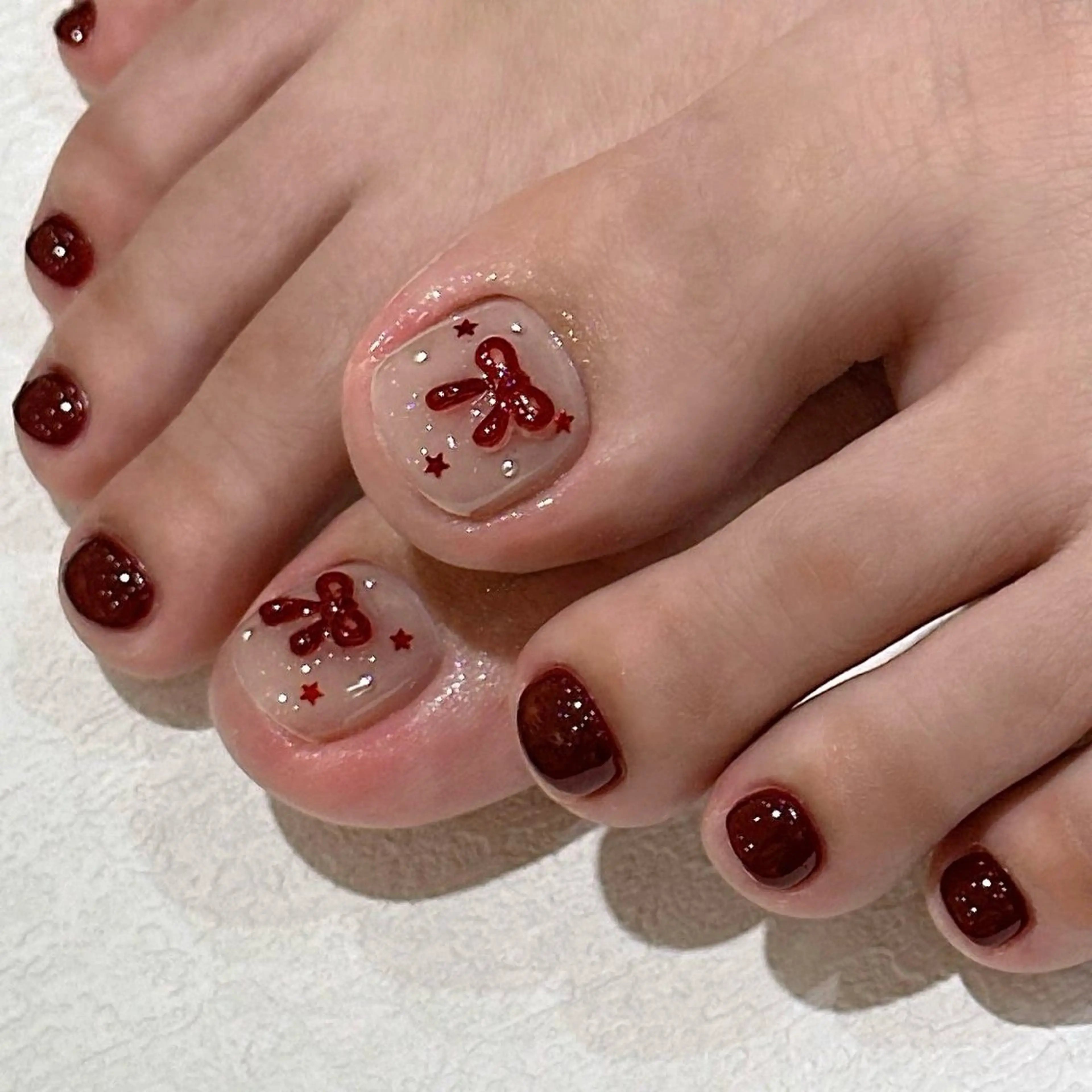 ネイル 長さ出し フレンチネイル グラデーション 卒業式 マグネットネイル フットネイル MIHANA NAILのネイルデザイン