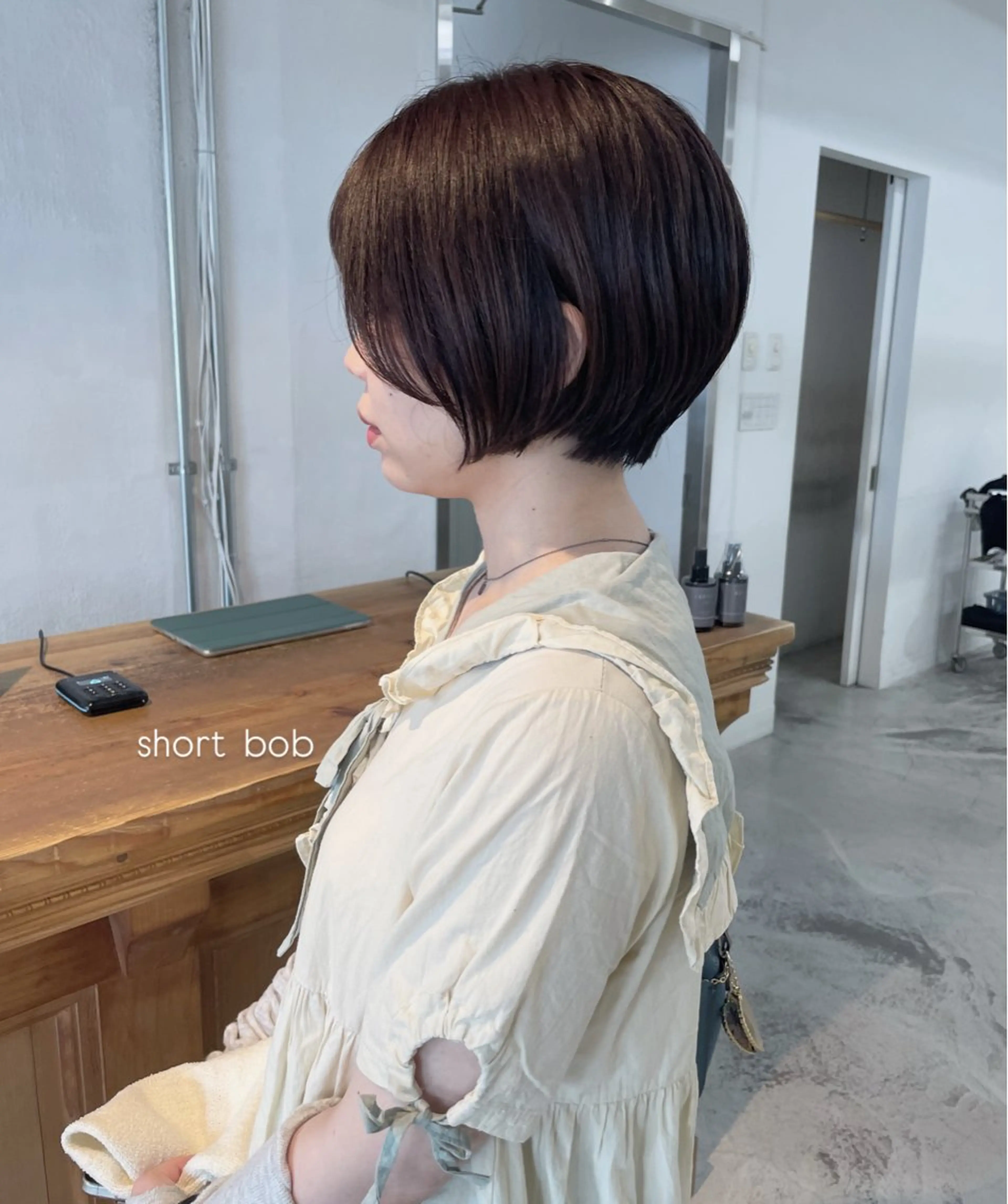 ショート カラー ショートボブ 丸みショート ボブ ショートヘア nia所属・柔らかブラウン/栄/ tomitaのヘアスタイル