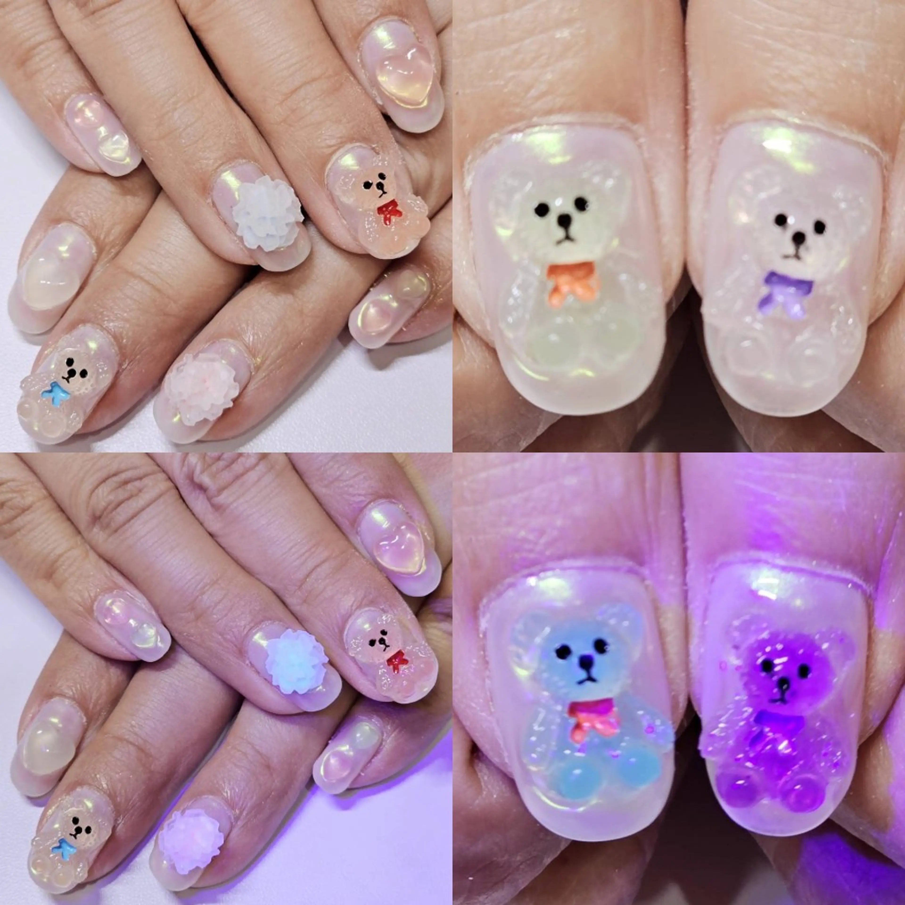 ネイル オーロラネイル 持ち込み ワンカラーネイル ホワイト ハンドネイル よしだ ひろきのネイルデザイン