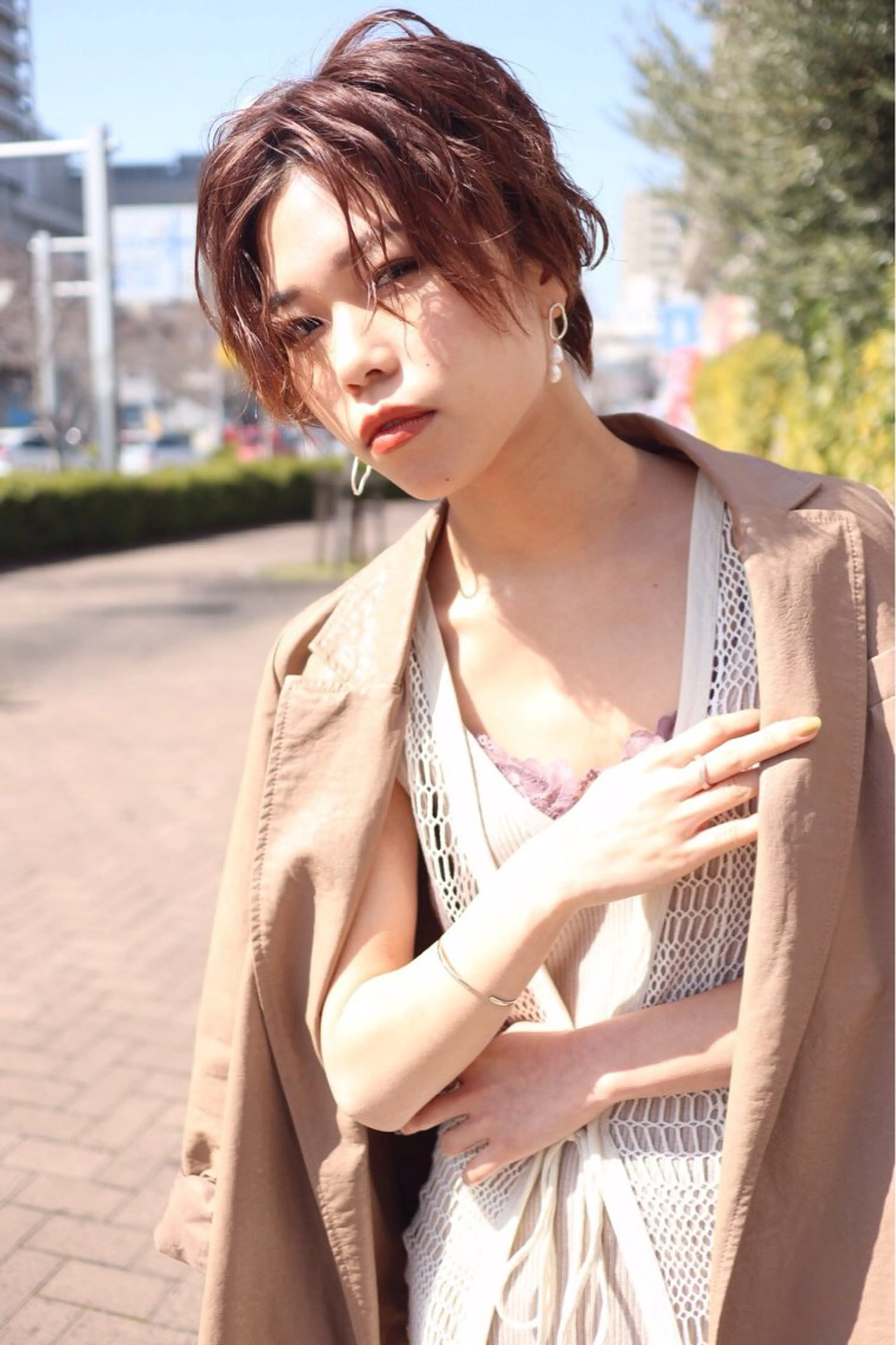 ショート 顔周りデザイン/ ママ美容師/濱ほのかのヘアスタイル