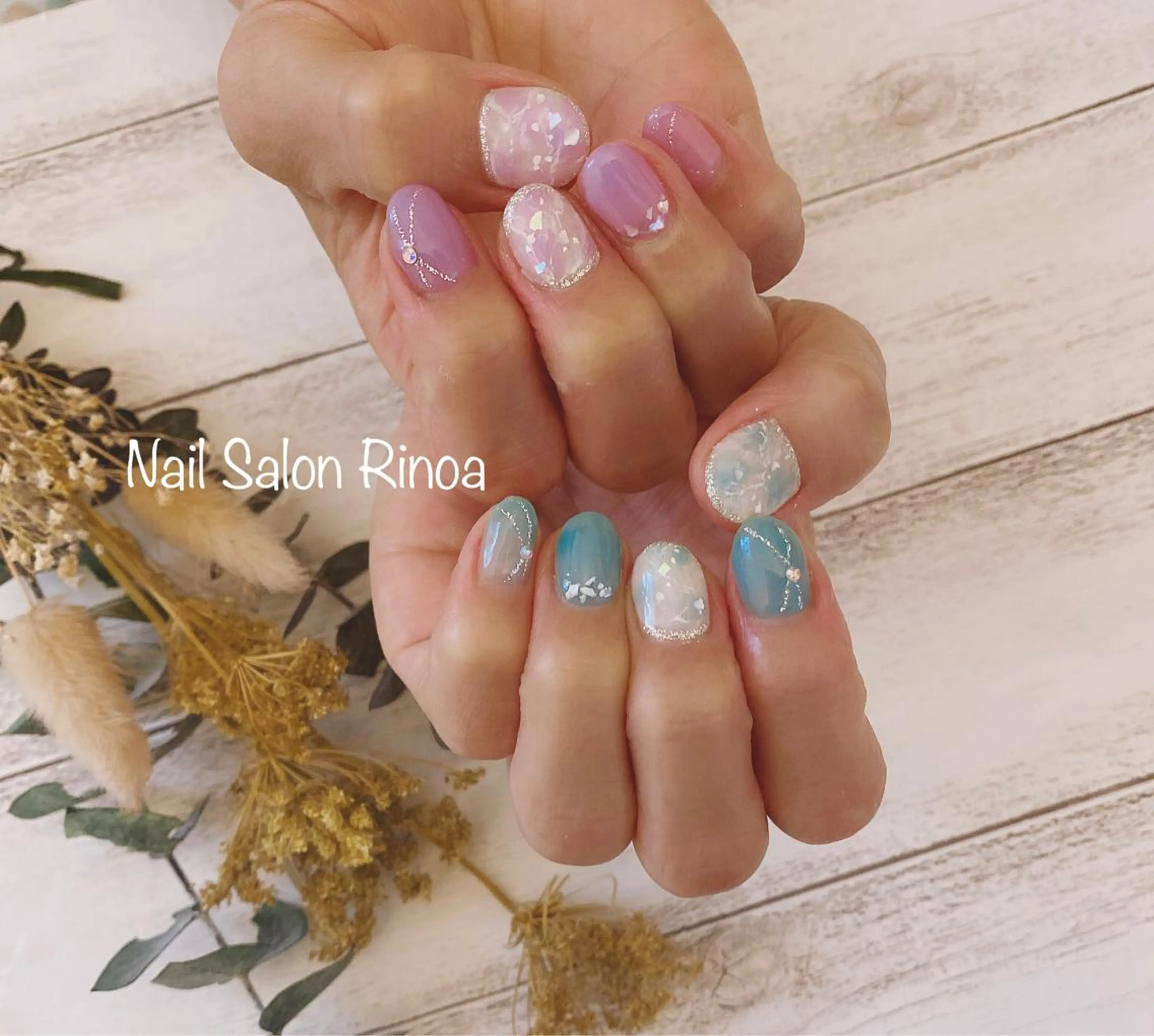 ネイル ストーンネイル Nail Salon Rinoaのネイルデザイン