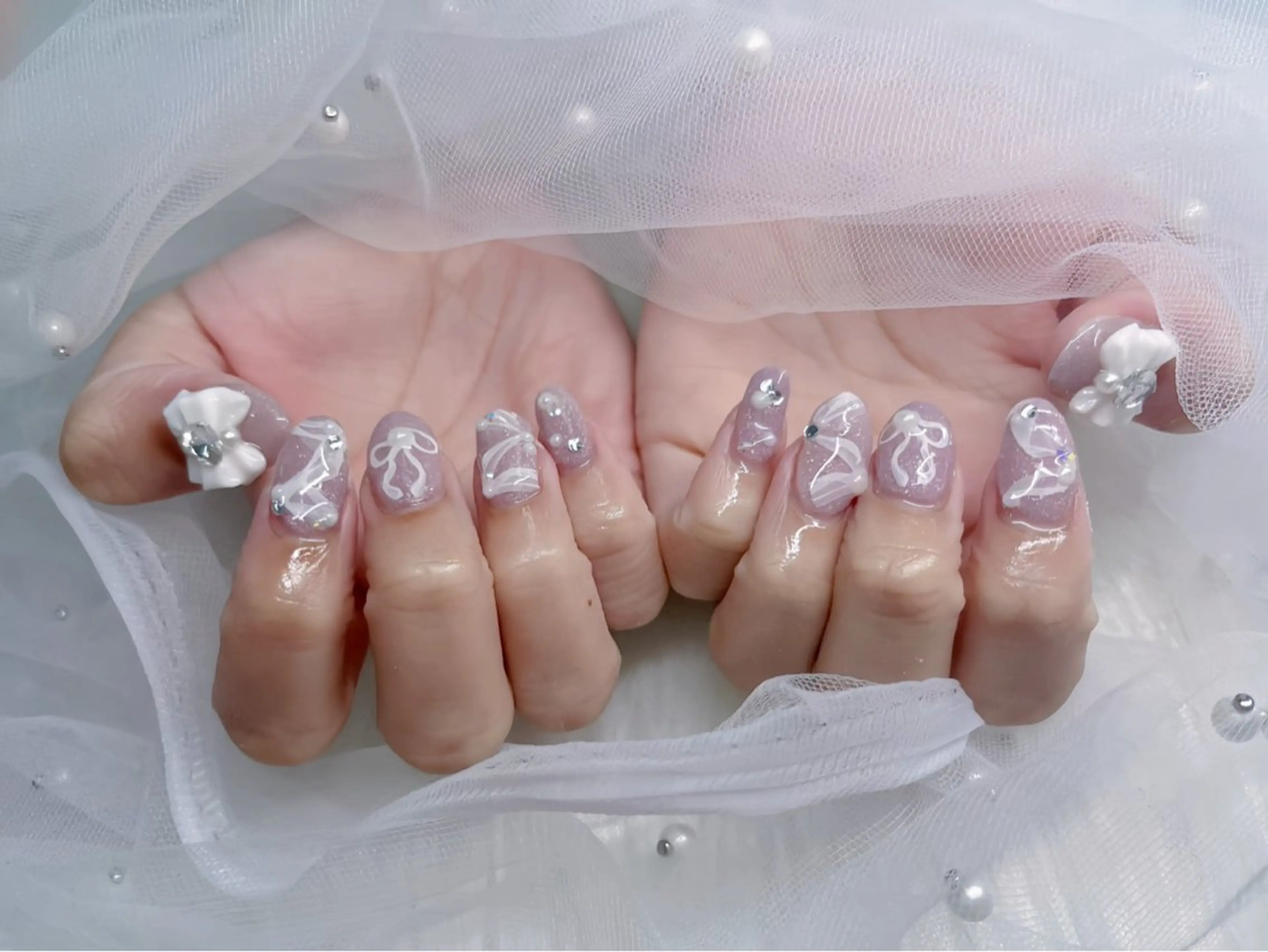 ネイル パーツ全部¥110 サロンミミのネイルデザイン