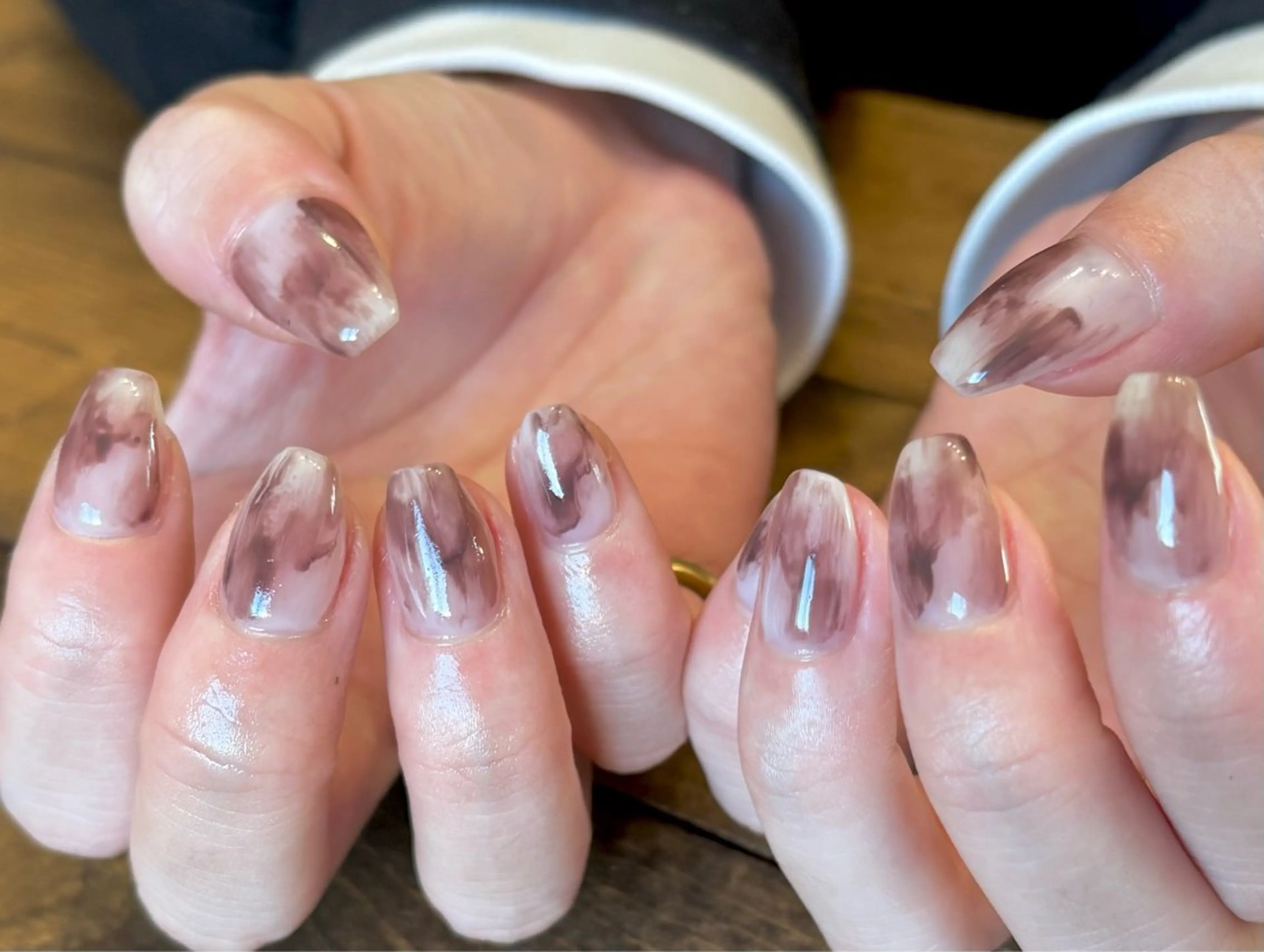 🌈オフ込みෆ˚*バーチャルフレンチ・グラデ・3色マーブル🪽の写真