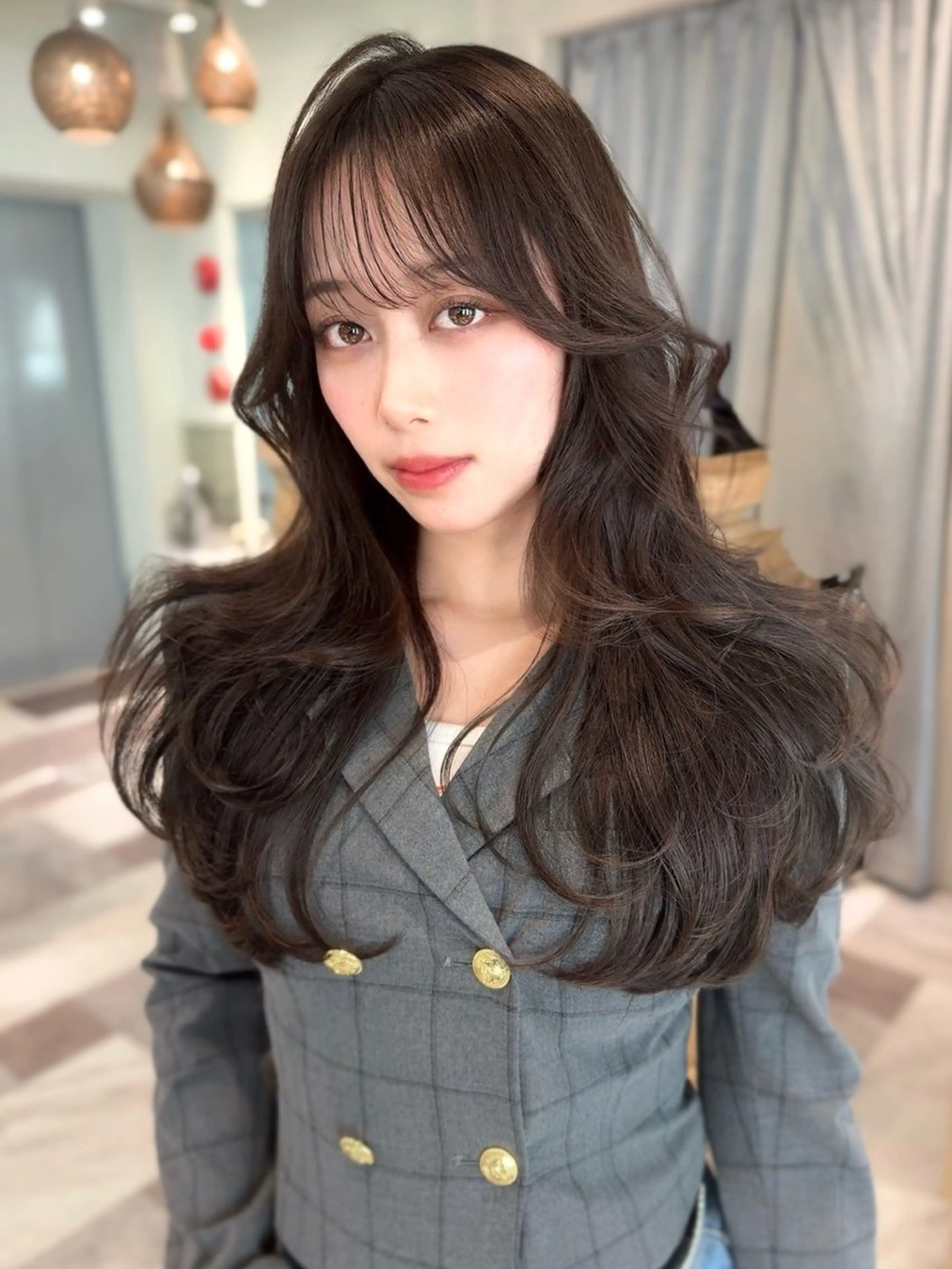 ミディアム カラー 木屋元一/透明感 /前髪/韓国ヘアのヘアスタイル