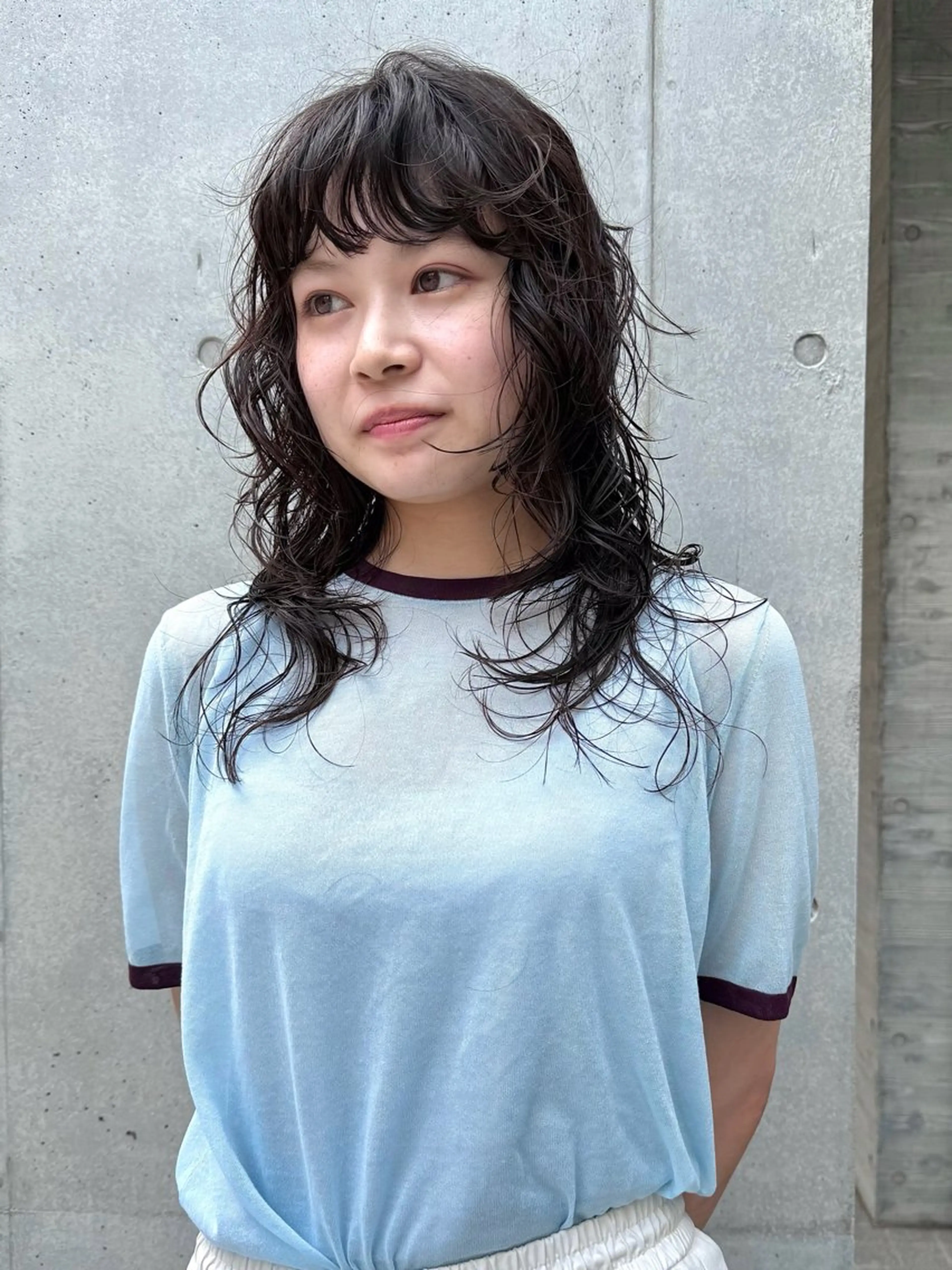 ロング パーマ レイヤーカット カット パーマ トリートメント パーマ/透明感カラー /ボブ/吉田一生のヘアスタイル