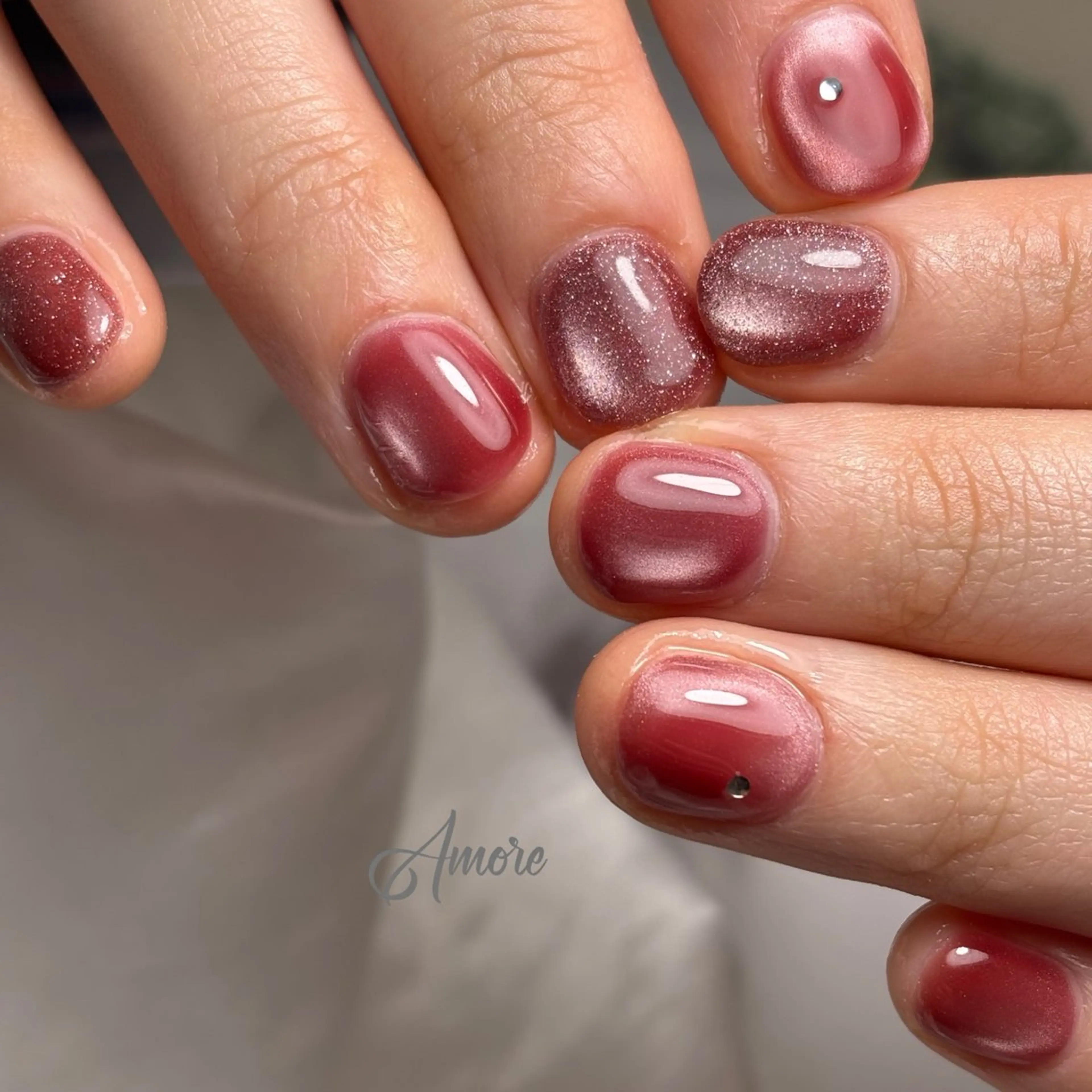 ネイル ジェルネイル キラキラネイル 韓国ネイル マグネットネイル パラジェル You kyehwaのネイルデザイン