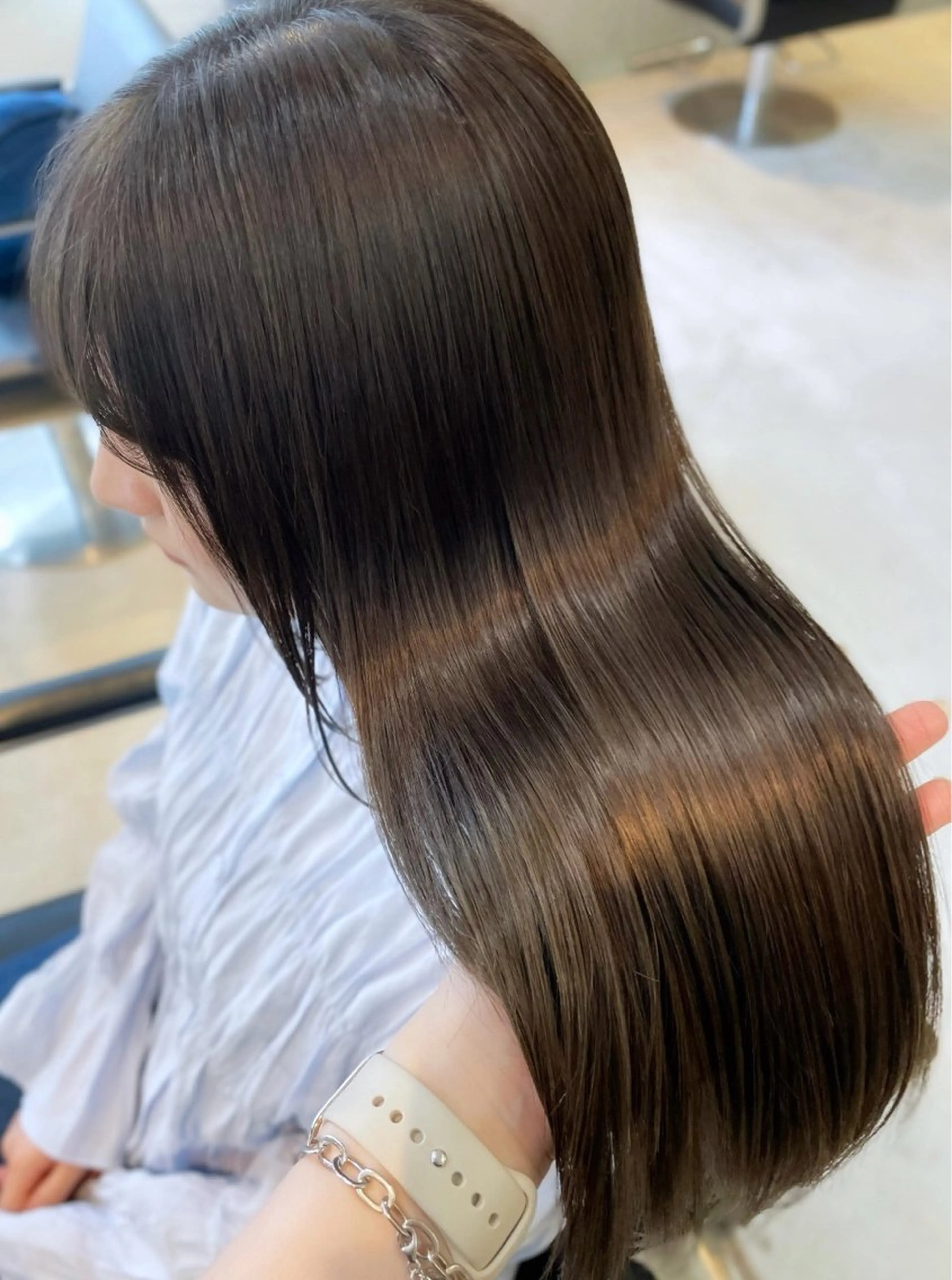 ロング カラー ブラウンカラー オリーブブラウン トリートメント noa hair design 町田店所属・miyu♡̷̷ 韓国ヘア/顔まわりのヘアスタイル